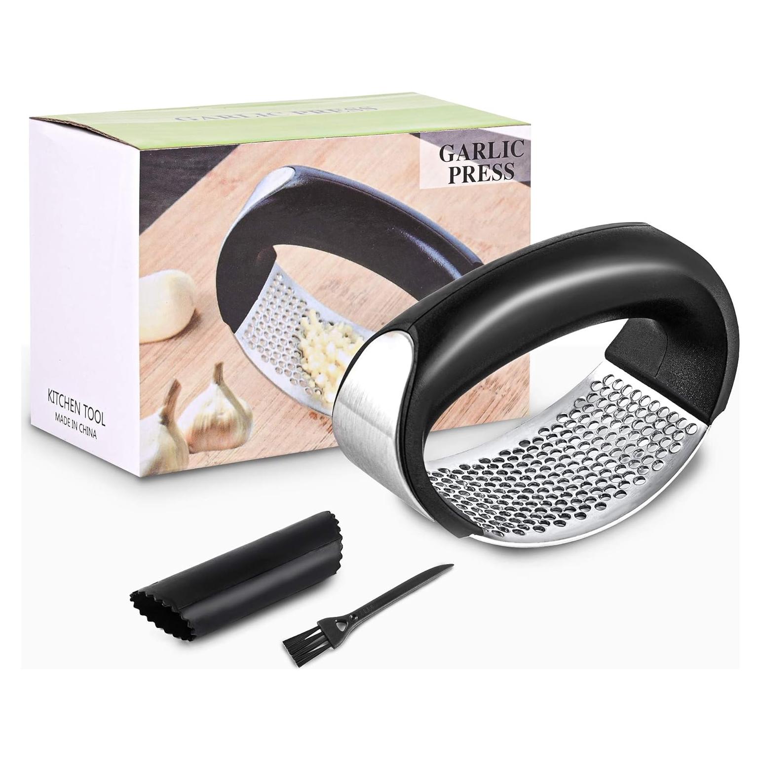 Prensa de Ajo Acero Inoxidable Topolopyfeely 11cm - 3 Piezas