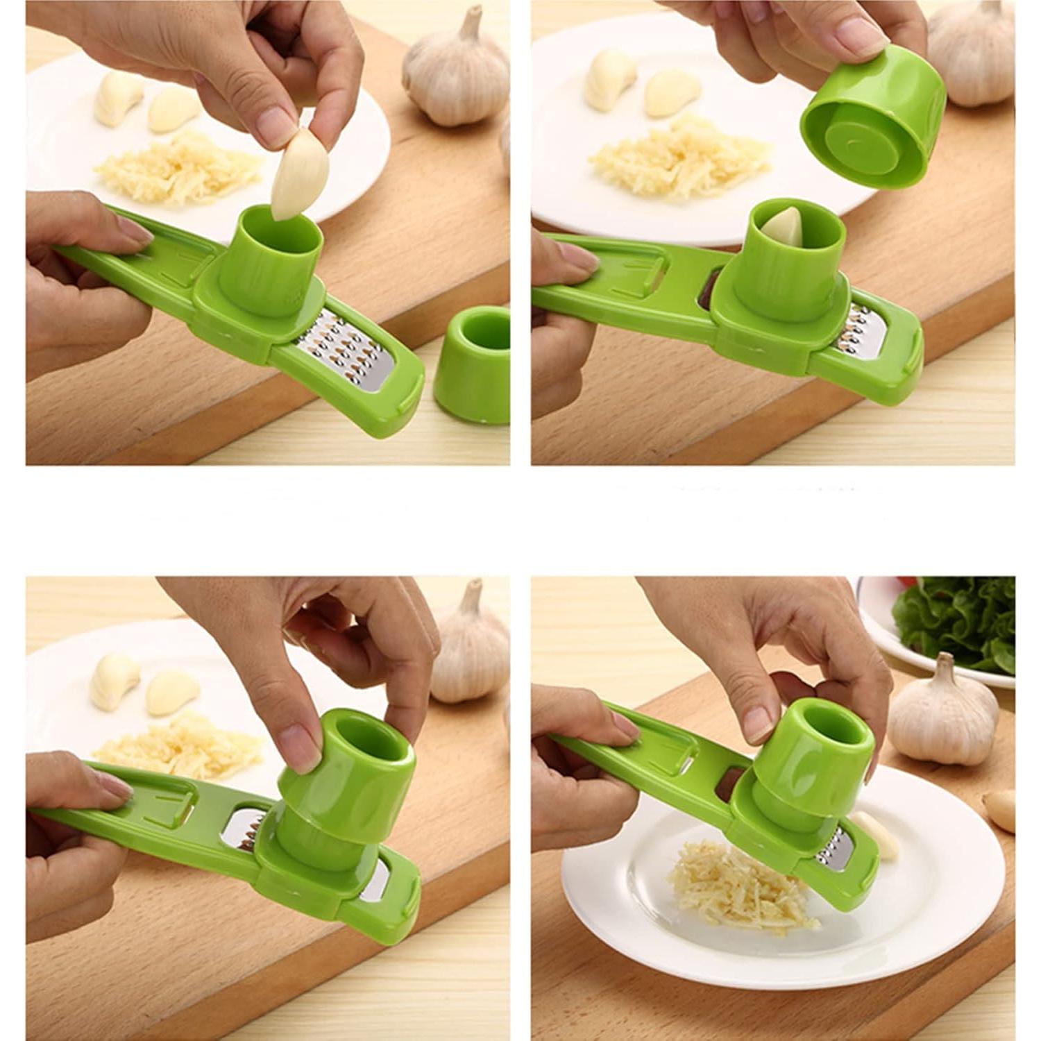 Rebanador de Ajo Multifuncional Zittop Acero Inoxidable Verde