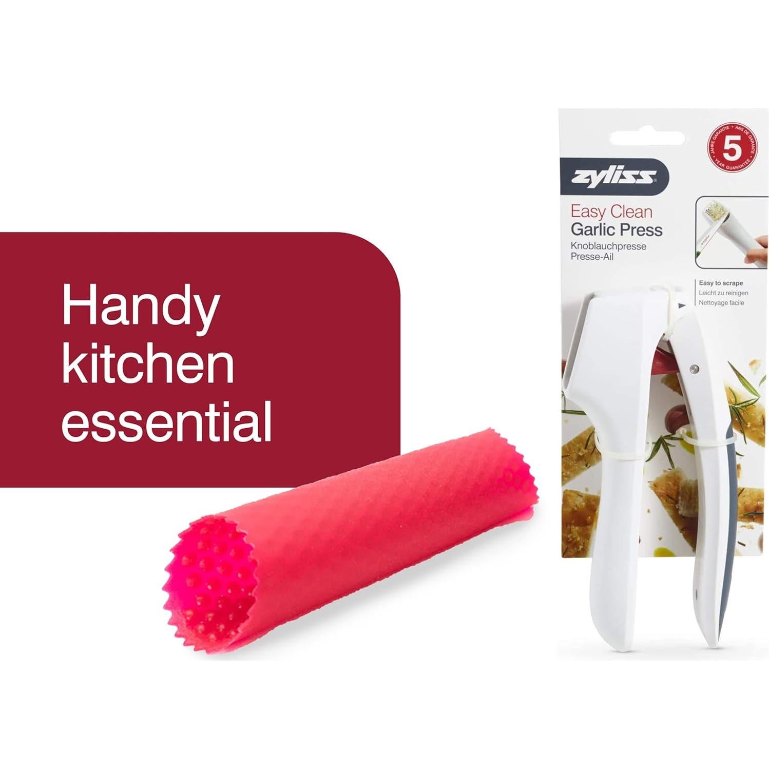 Pelador y Prensa de Ajo Zyliss - Silicona, 2 Piezas