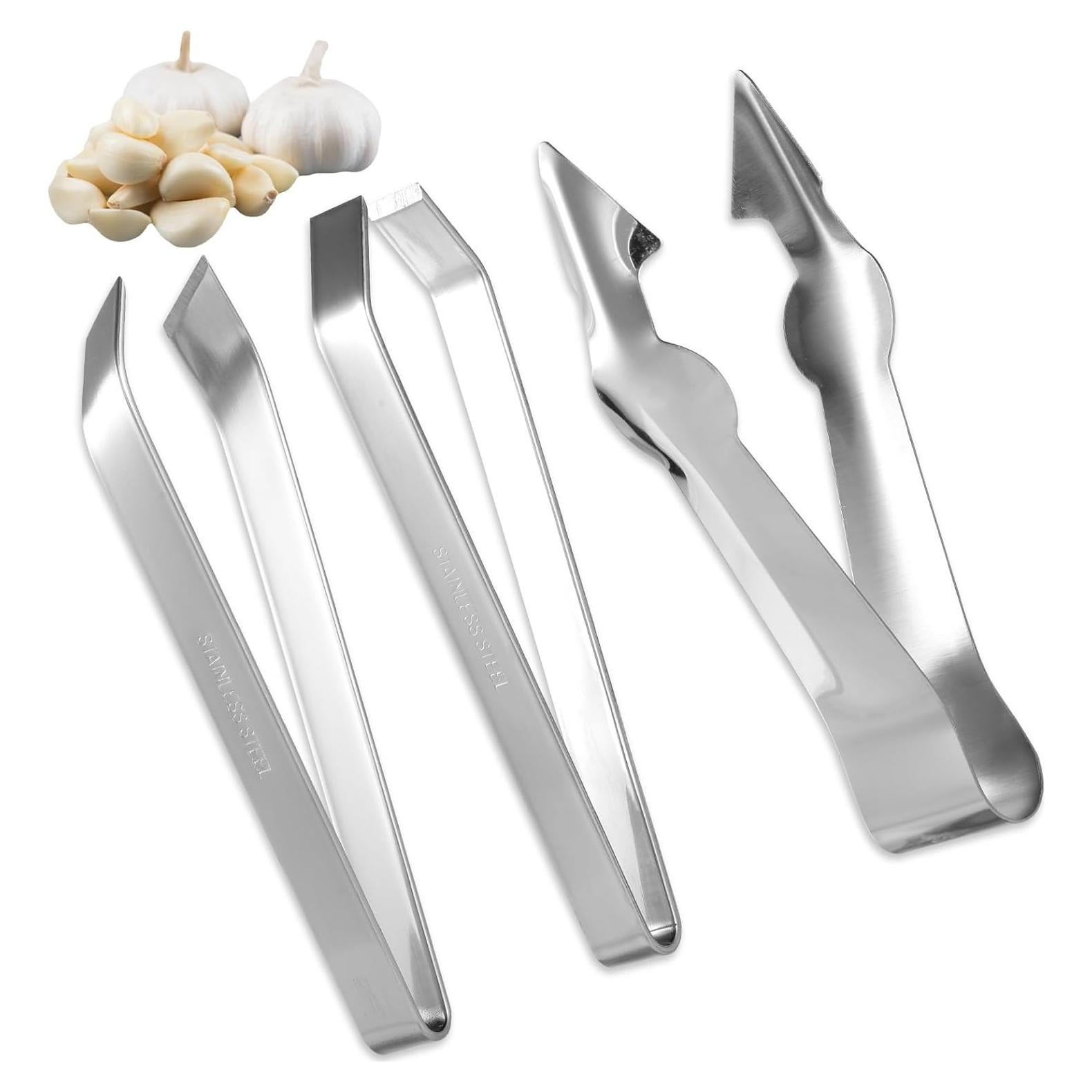 Juego de 3 Pinzas de Ajo Acero Inoxidable Lasuroa