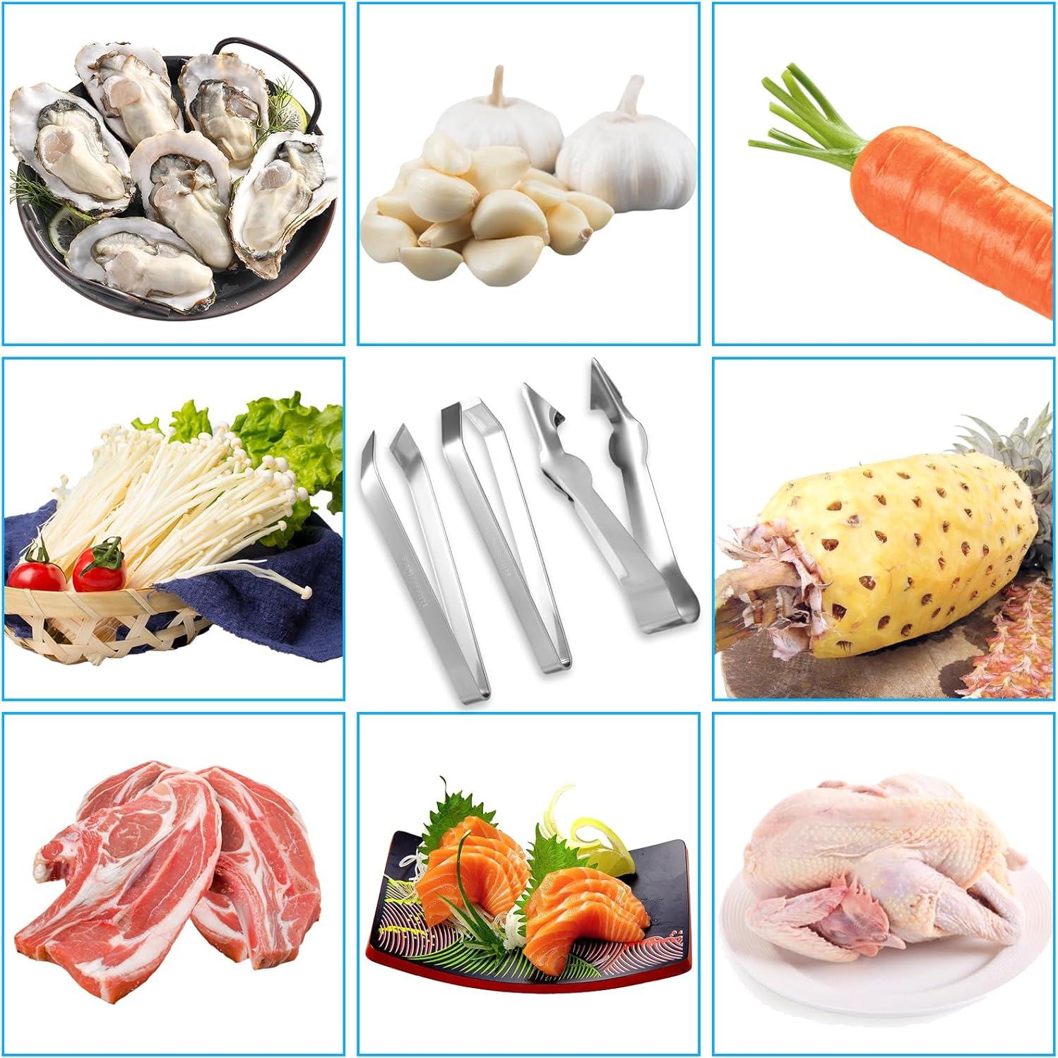 Juego de 3 Pinzas de Ajo Acero Inoxidable Lasuroa