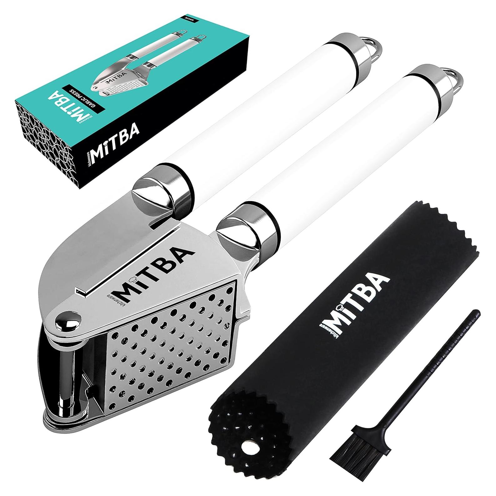 Prensa de Ajo MiTBA Acero Inoxidable con Pelador y Cepillo