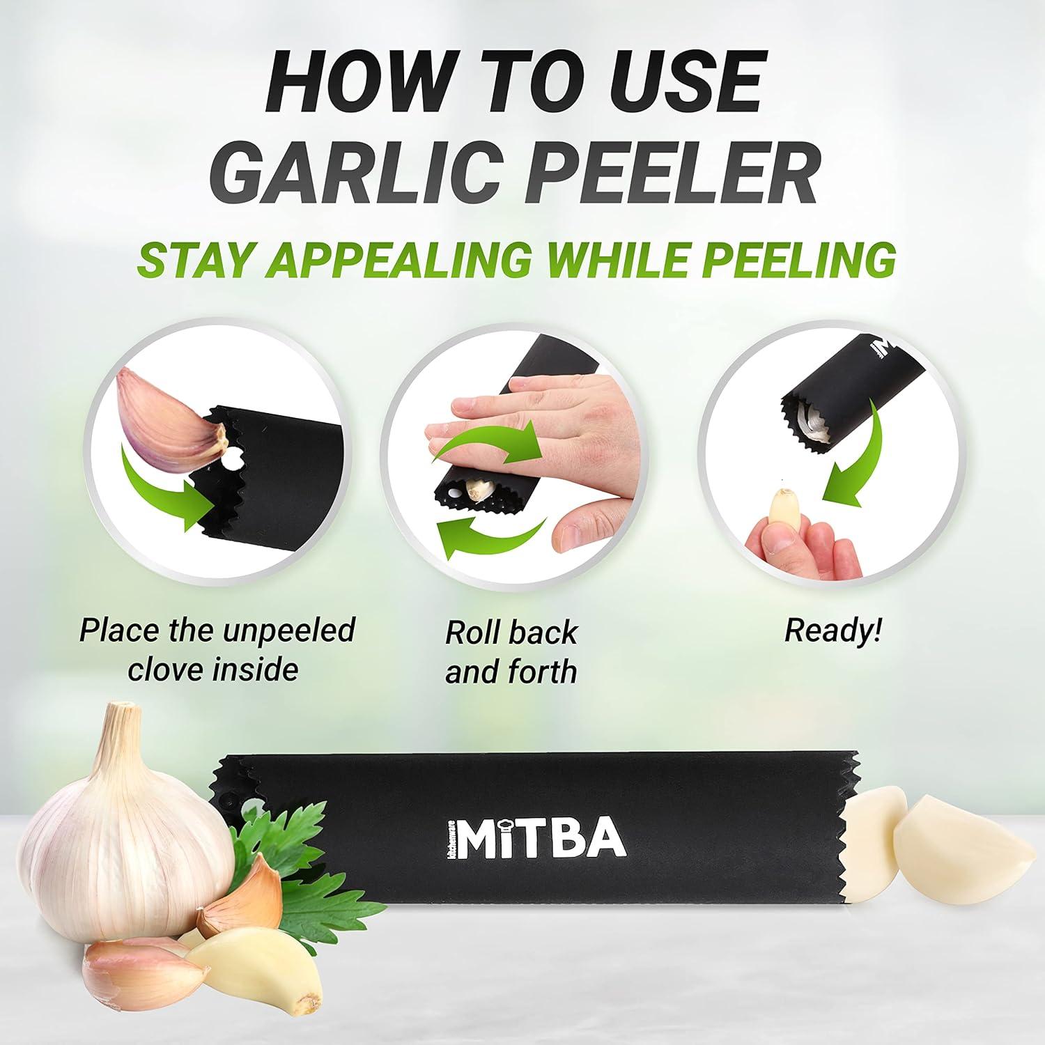 Prensa de Ajo MiTBA Acero Inoxidable con Pelador y Cepillo