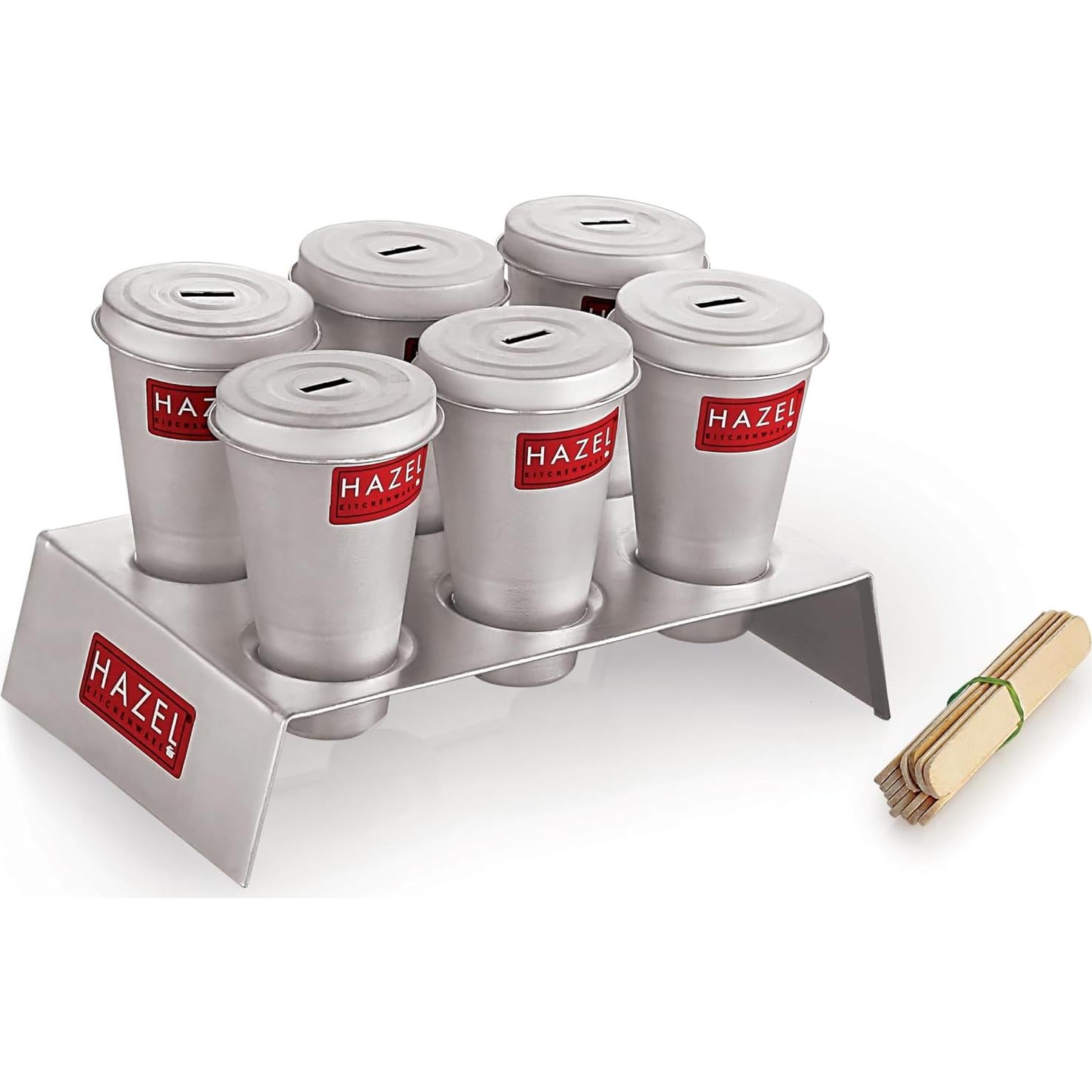 Molde de Kulfi HAZEL Aluminio 6 Piezas 130ml Reutilizable