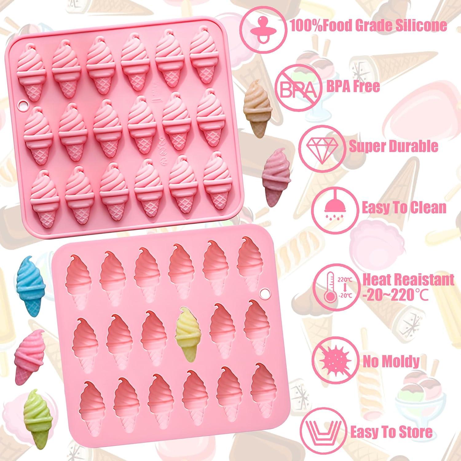 Molde de Helado de Silicona Heyiminy 18 Cavidades Rosa