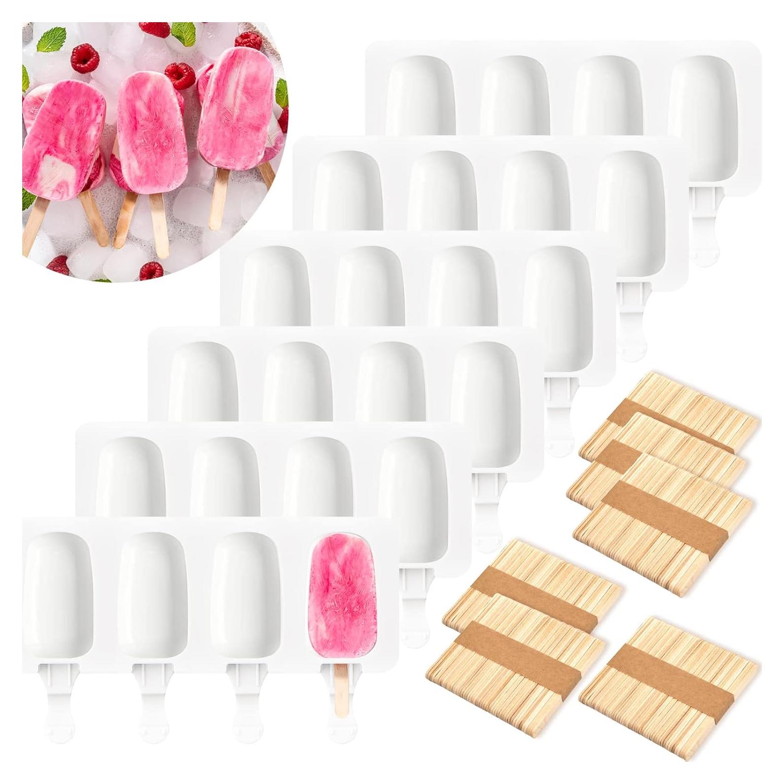 6 Moldes de Silicona para Helados Mototo + 300 Palitos Madera