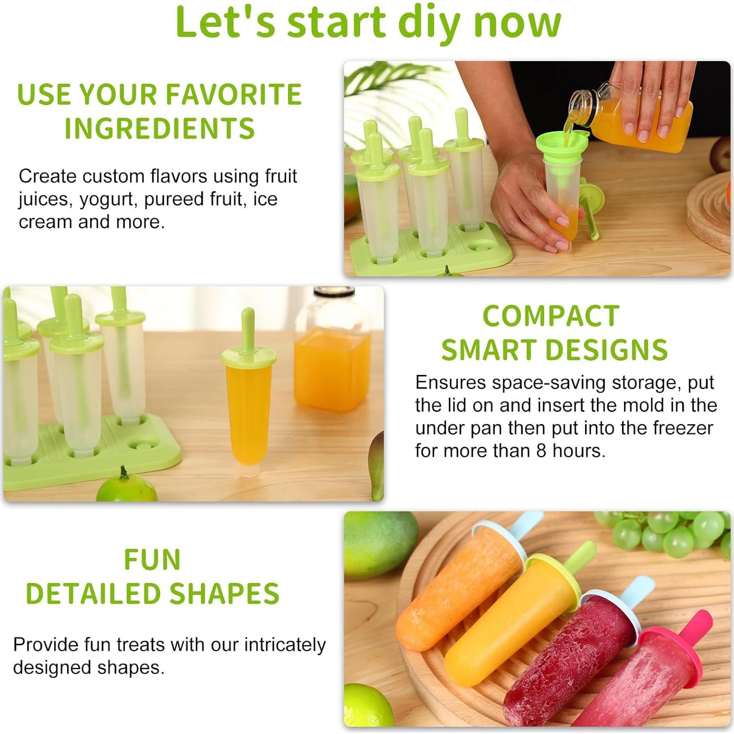 Moldes para Paletas BAKHUK 3 Juegos Reutilizables con Embudo