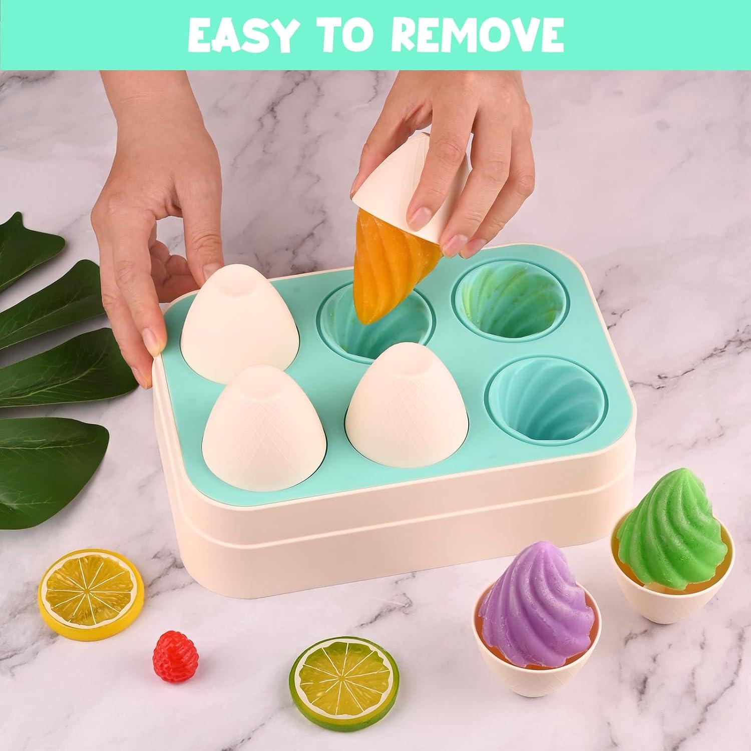 Moldes para Paletas WMKGG 6 PCS Silicona 59 ml Cono Verde