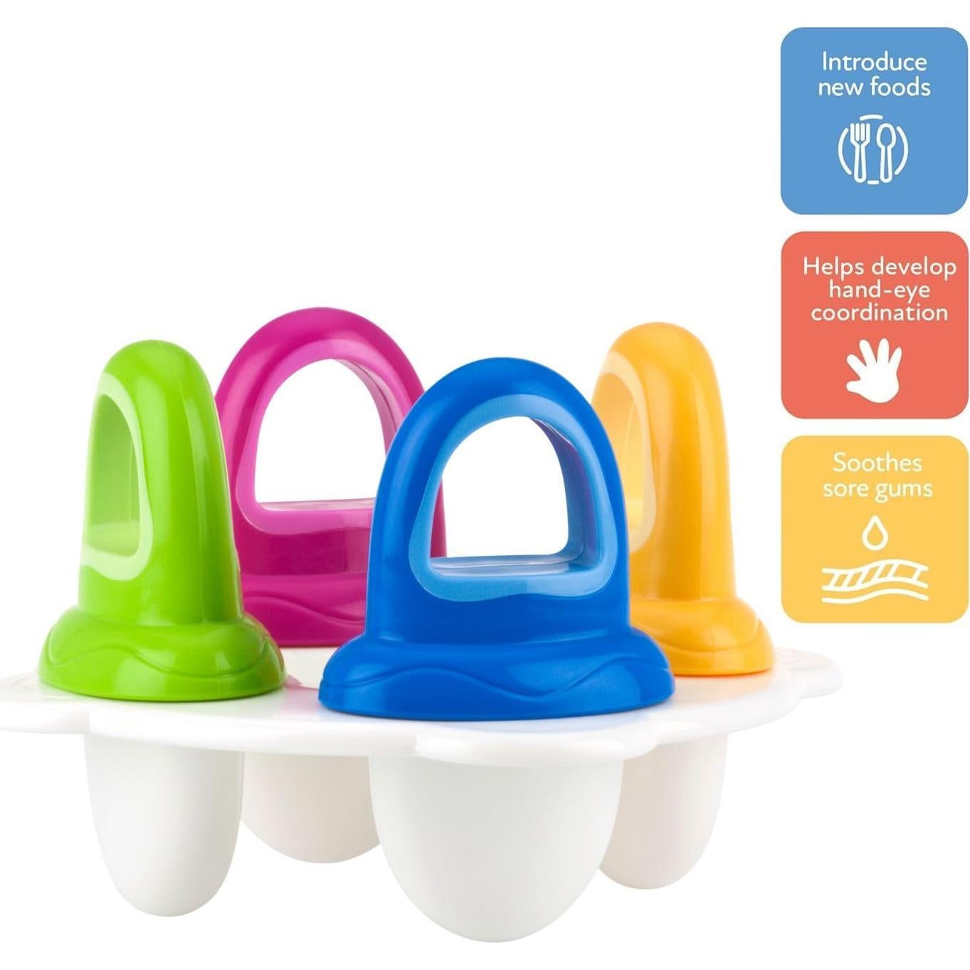 Moldes de Paletas Nuby 1 Paquete 4 Mangos Multicolor