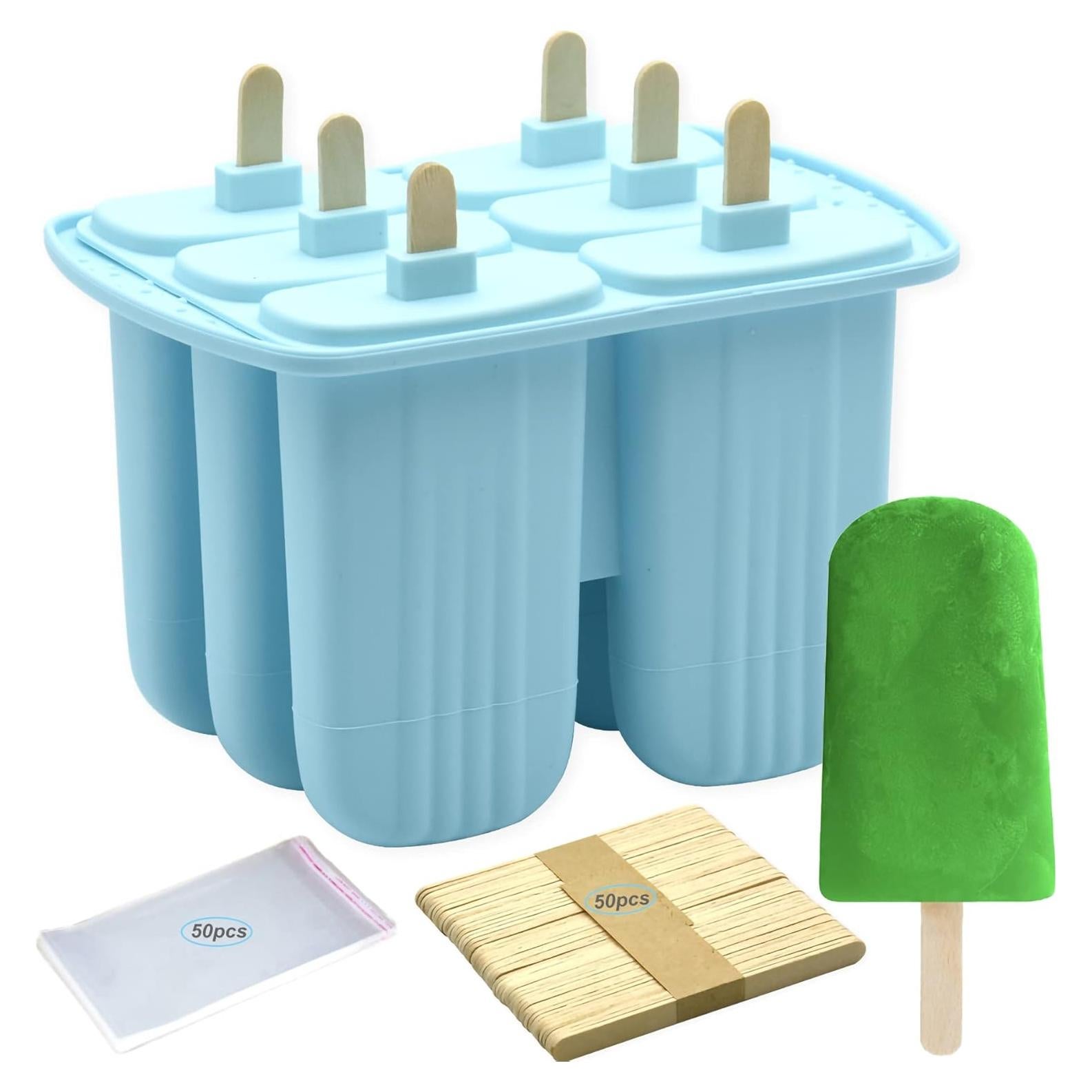 Moldes de Paletas de Silicona Bangp 6 Piezas Azul