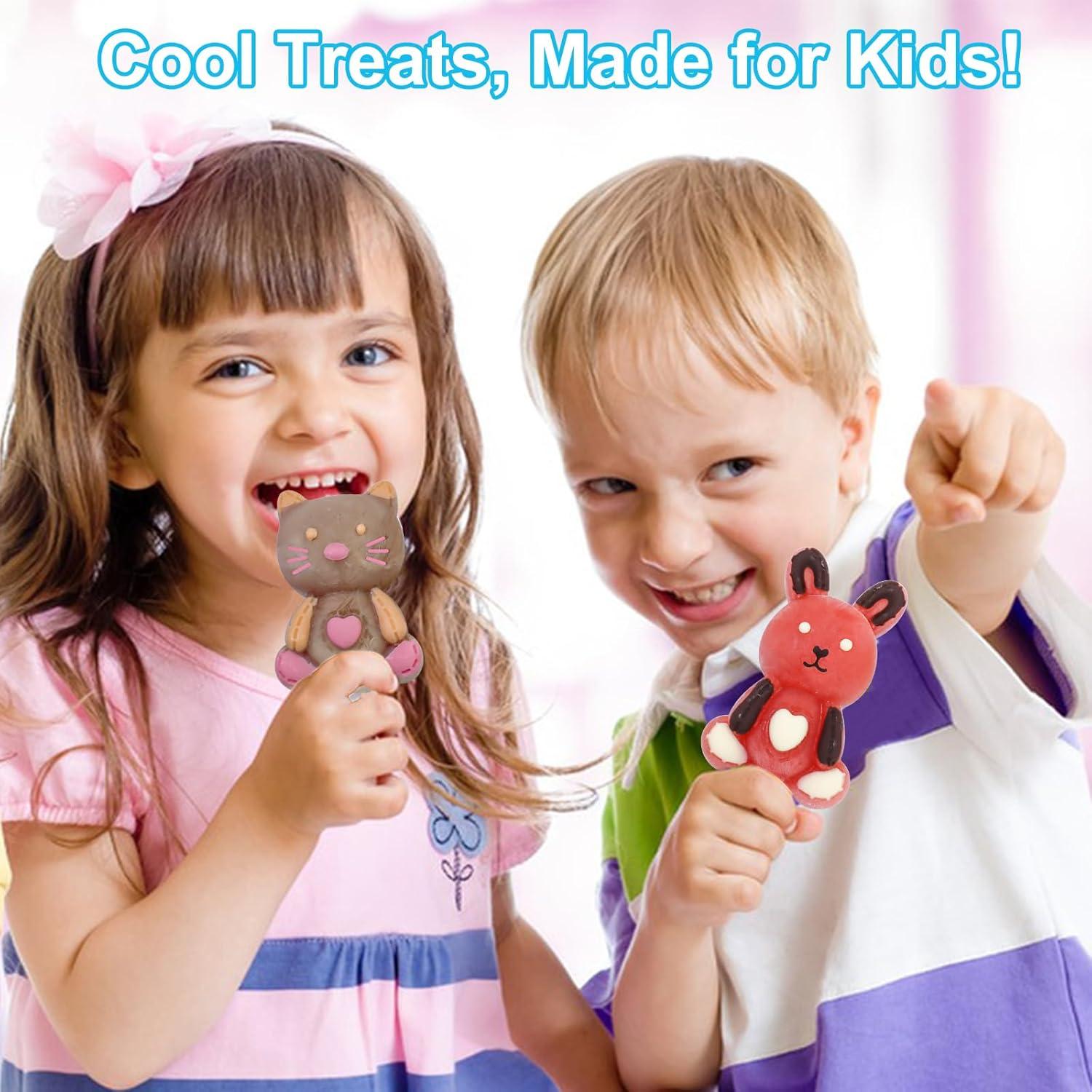 Moldes de Paletas de Silicona Salomayes, 4 Formas, 10 Palitos