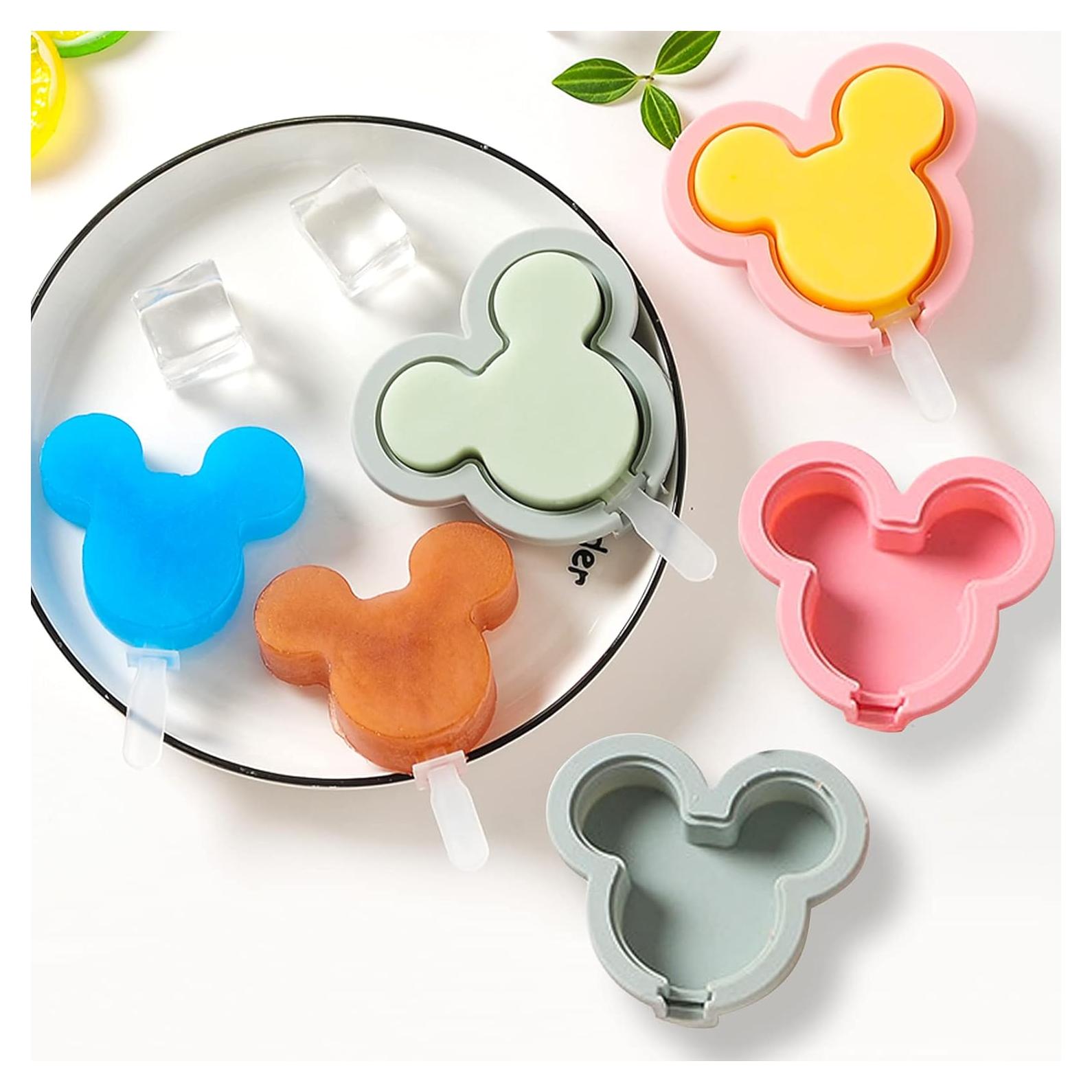 Moldes de Paletas de Silicona UJIZIFO 4 Piezas Rosa BPA Libre