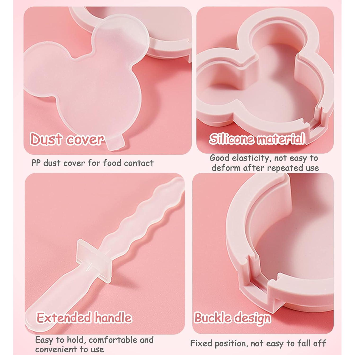 Moldes de Paletas de Silicona UJIZIFO 4 Piezas Rosa BPA Libre