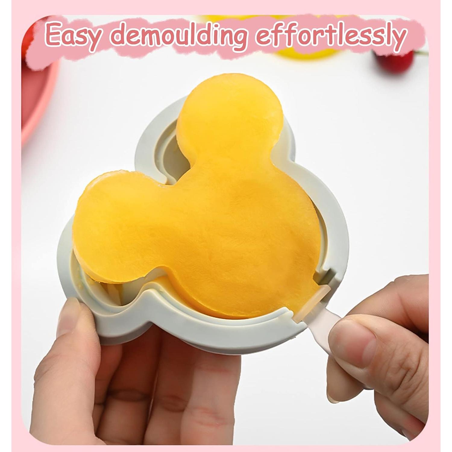 Moldes de Paletas de Silicona UJIZIFO 4 Piezas Rosa BPA Libre