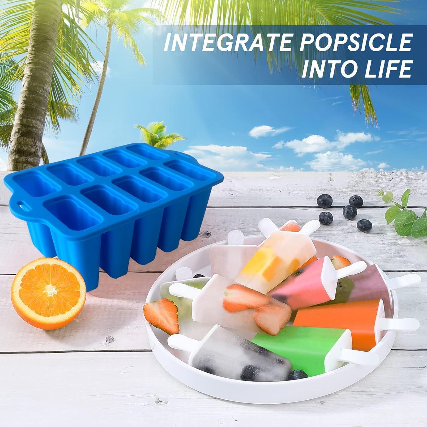 Moldes de Popsicle de Silicona Midnadiy 10 Cavidades BPA Libre