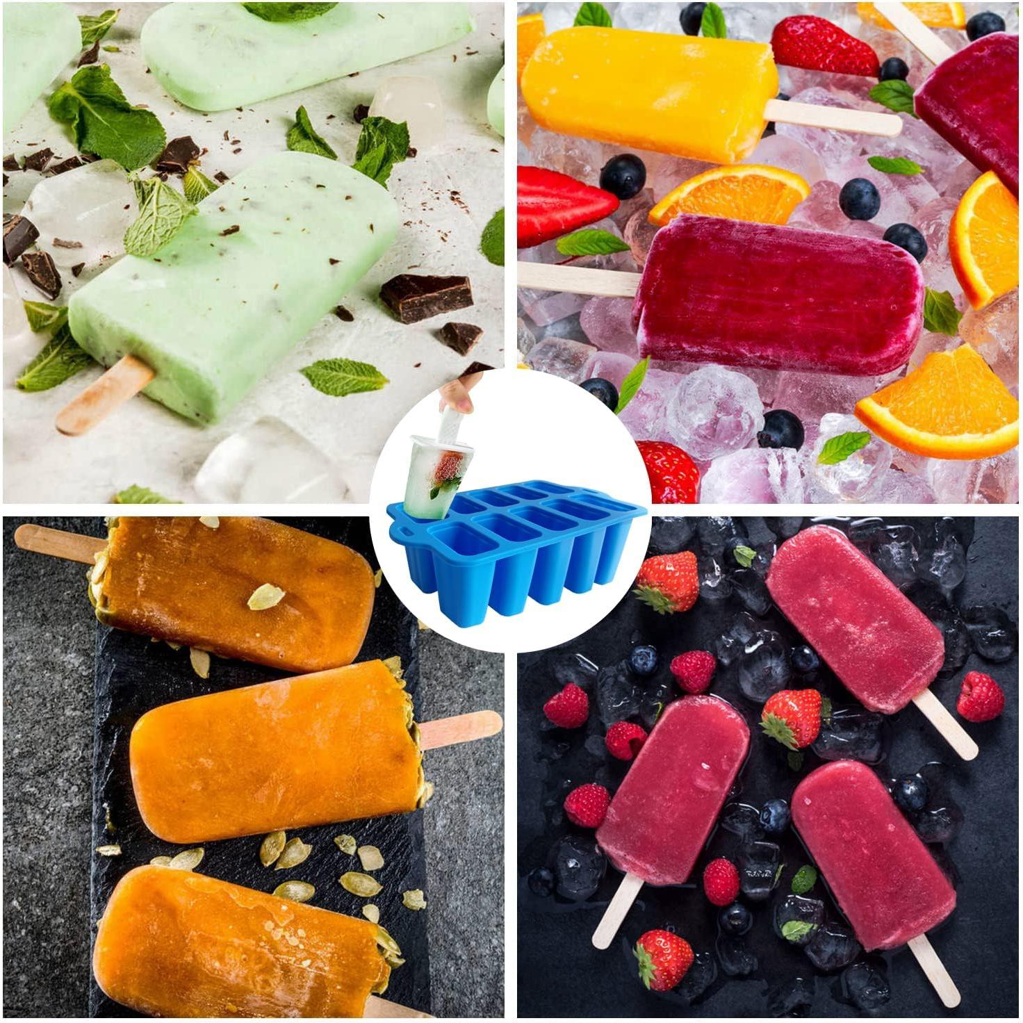 Moldes de Popsicle de Silicona Midnadiy 10 Cavidades BPA Libre