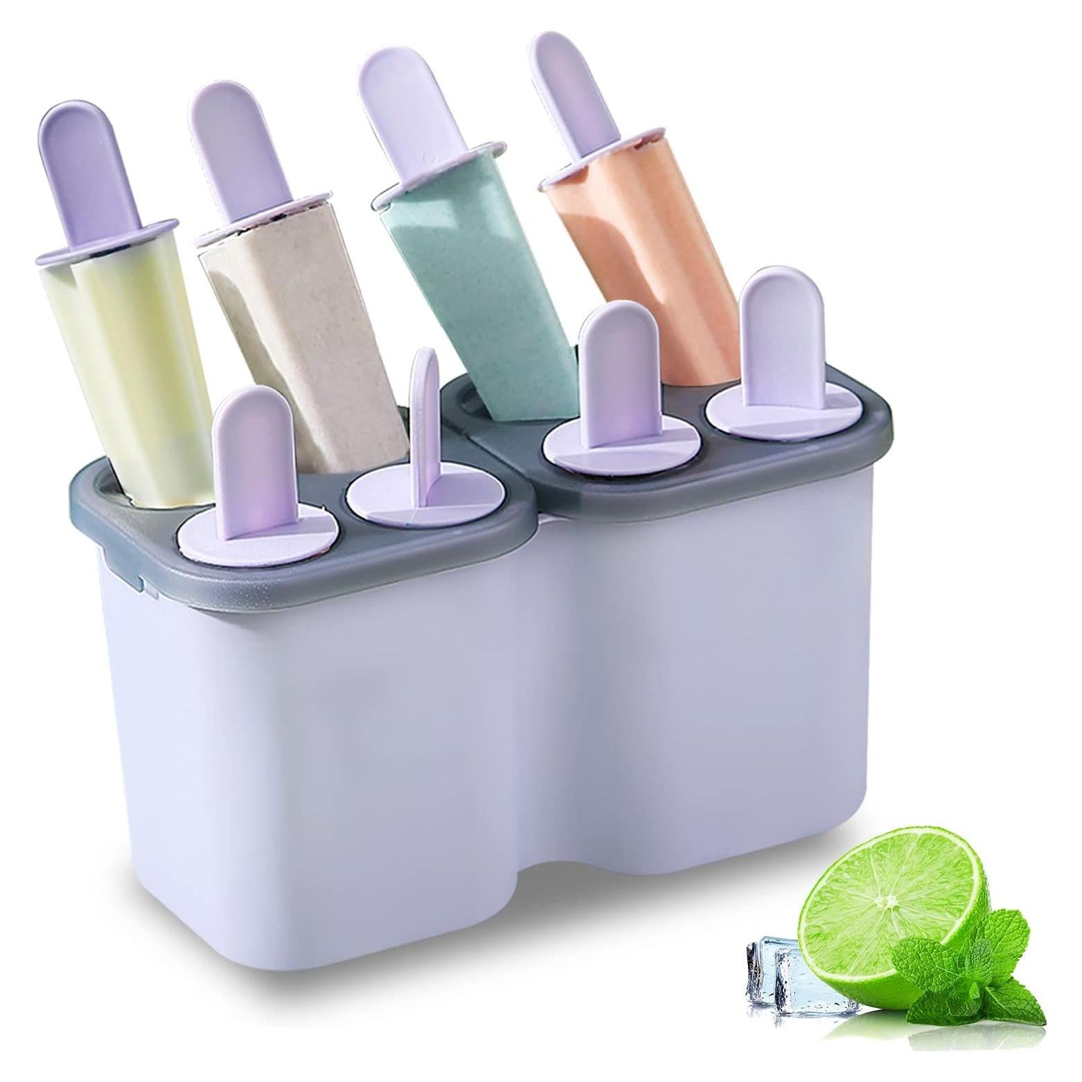 Moldes de Paletas HOMQUEN 8 Piezas Reutilizables BPA Free