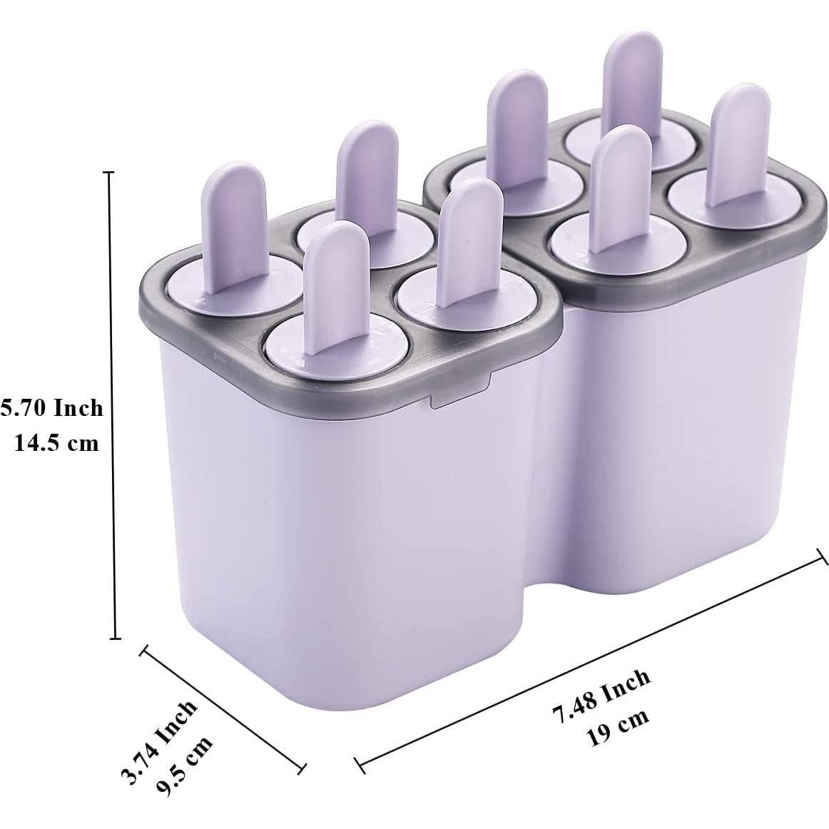Moldes de Paletas HOMQUEN 8 Piezas Reutilizables BPA Free