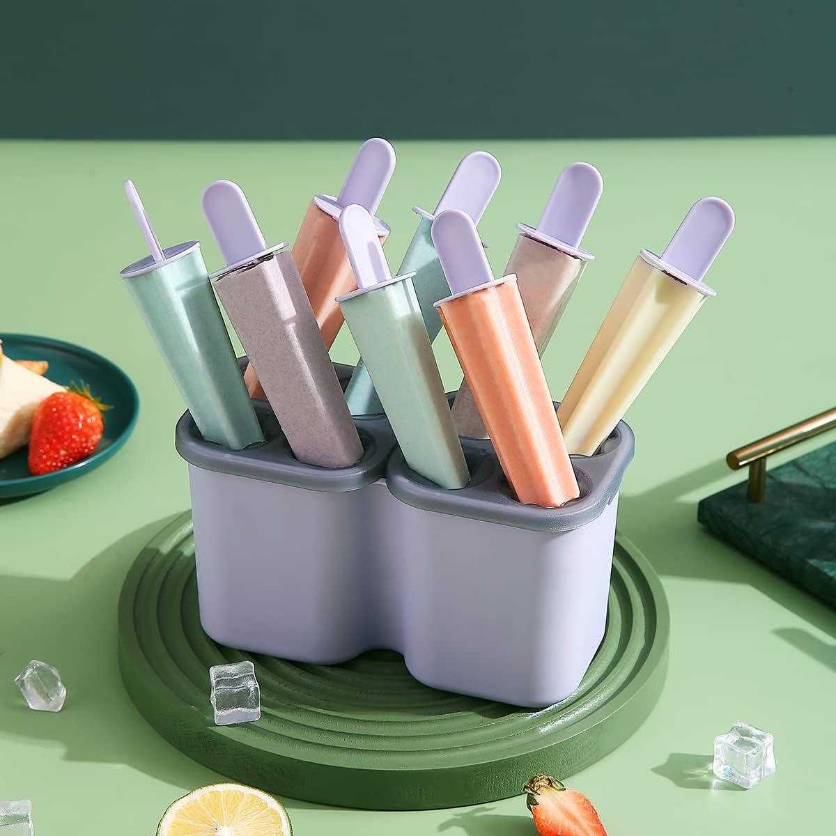 Moldes de Paletas HOMQUEN 8 Piezas Reutilizables BPA Free