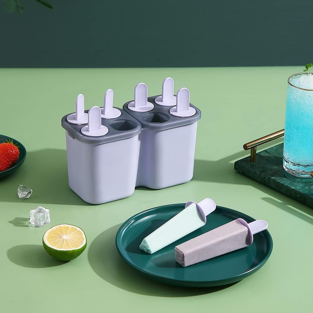 Moldes de Paletas HOMQUEN 8 Piezas Reutilizables BPA Free