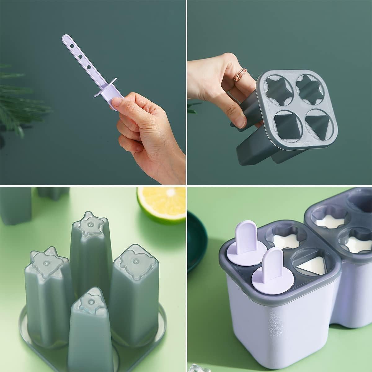 Moldes de Paletas HOMQUEN 8 Piezas Reutilizables BPA Free