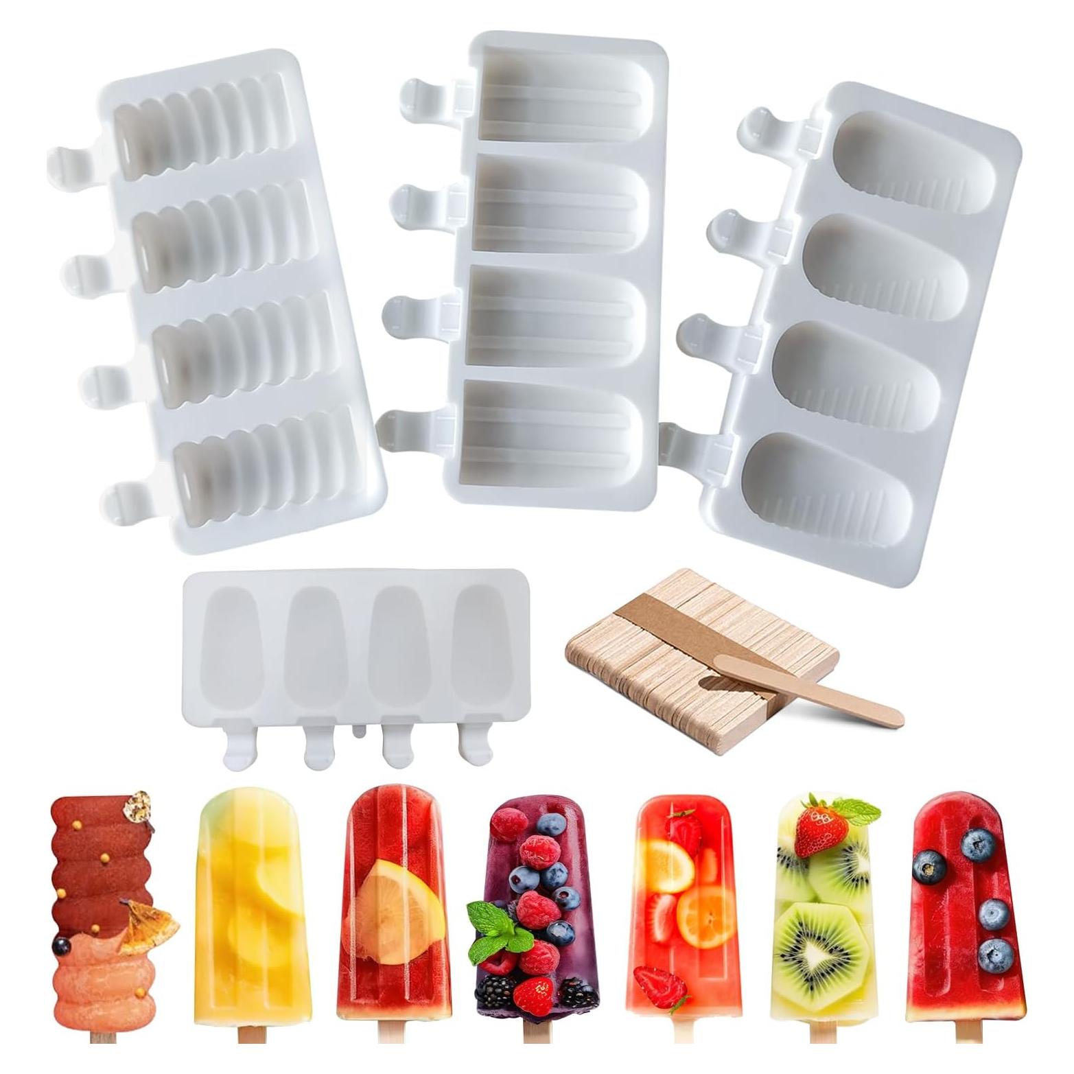 Juego de Moldes de Silicona para Paletas JDH 3 Cavidades