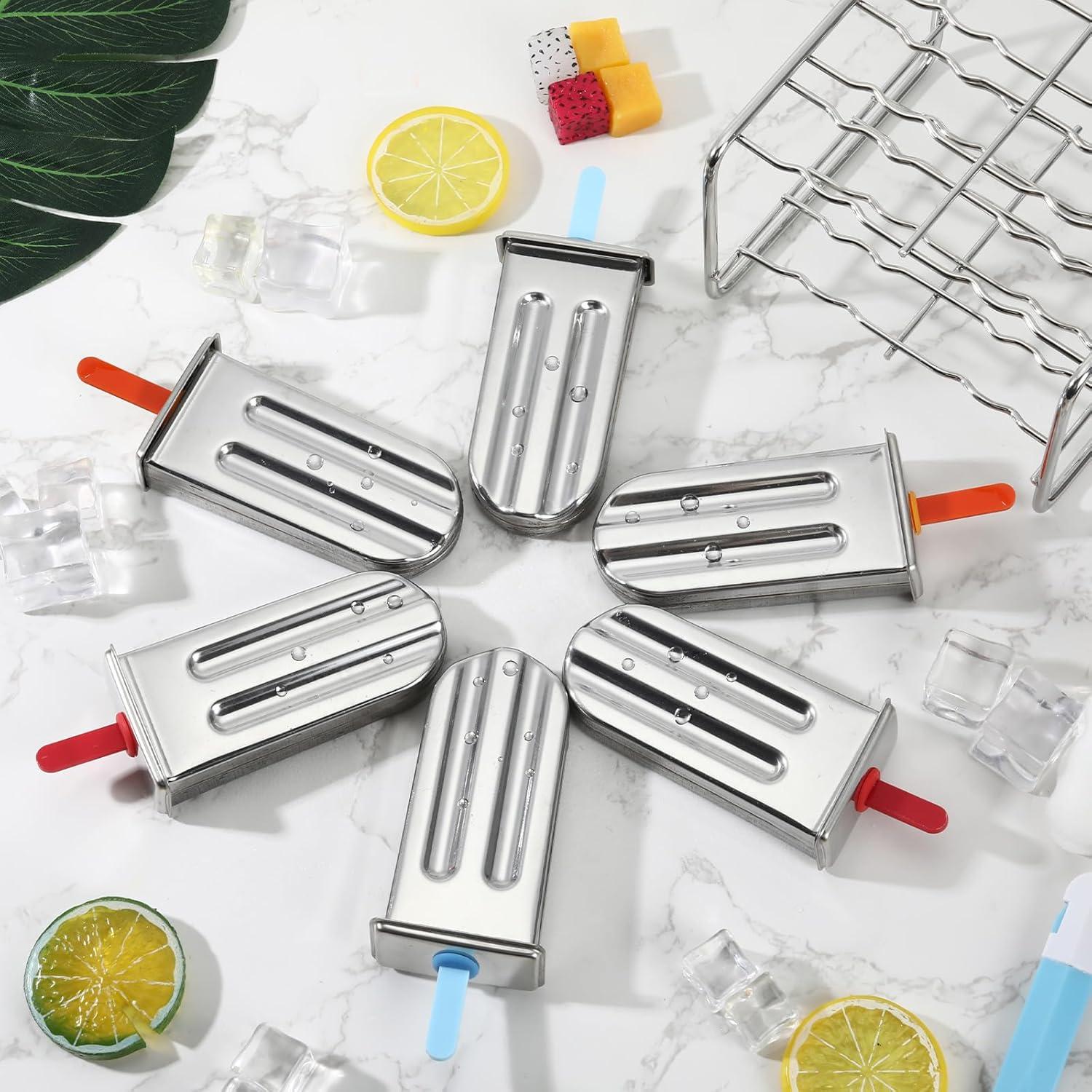 Moldes de Paletas de Acero Inoxidable Jingmore, 6 Piezas