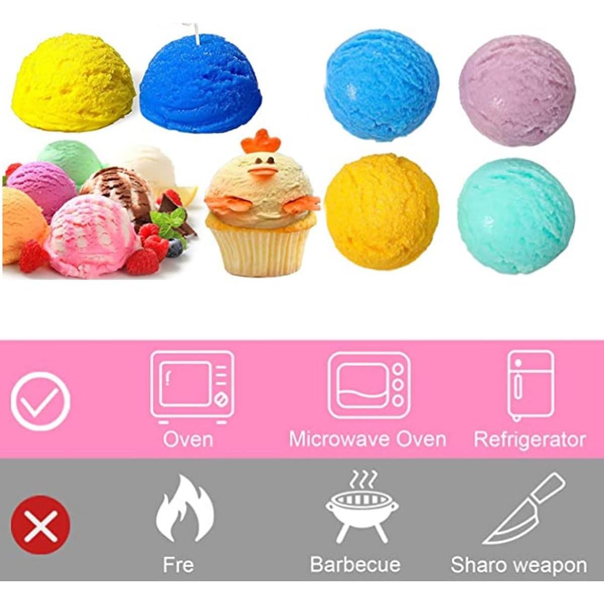 3 Moldes de Silicona KuuGuu para Helado y Postres 6.99 cm