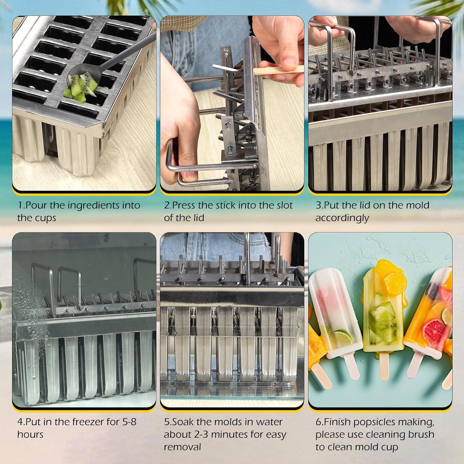 Moldes de Paletas Dyna-Living 20PCS Acero Inoxidable 85ml