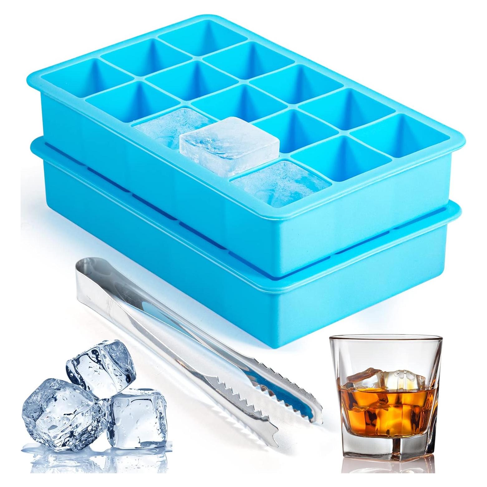 Paquete 2 bandejas cubitos hielo ZDPMK silicona 15 cavidades