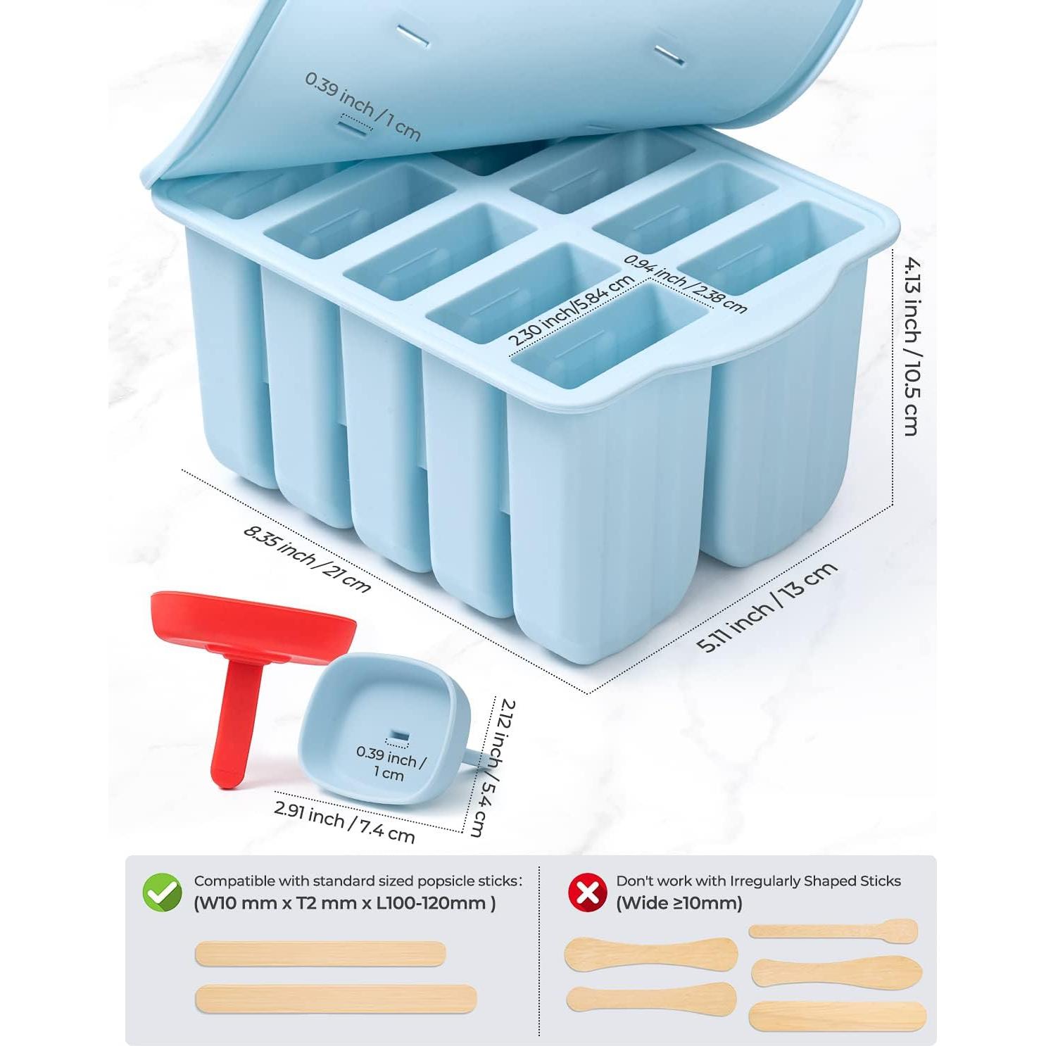 Moldes de Silicona para Paletas MEETRUE 10 Cavidades 120ml