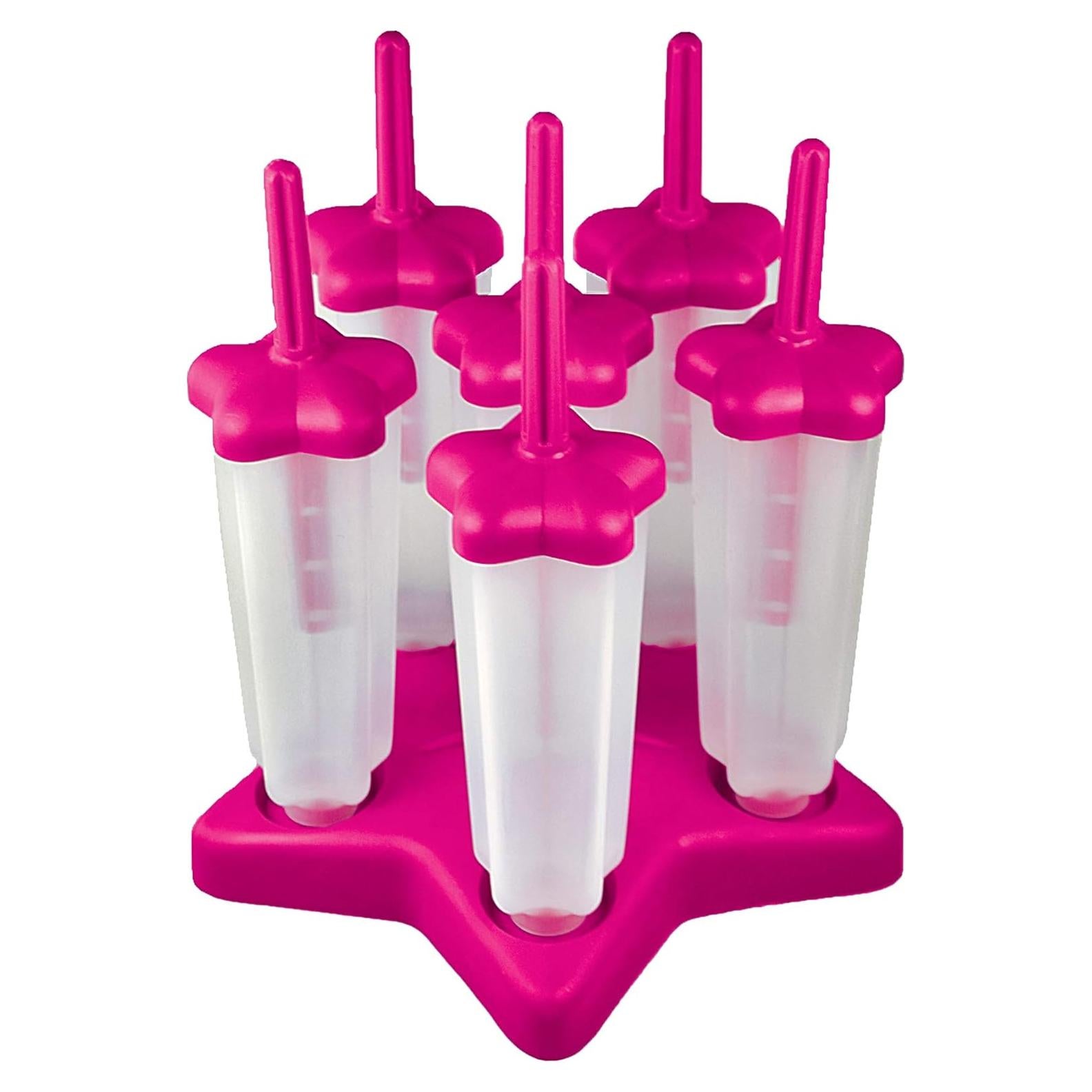 Moldes de Paletas Tovolo Estrella Rosa - 6 Piezas Reutilizables