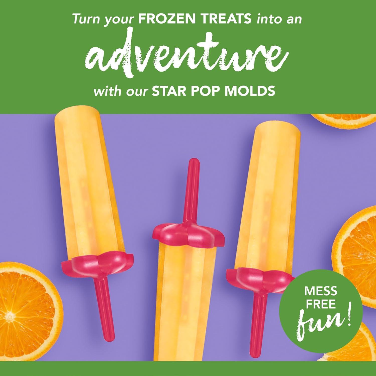 Moldes de Paletas Tovolo Estrella Rosa - 6 Piezas Reutilizables