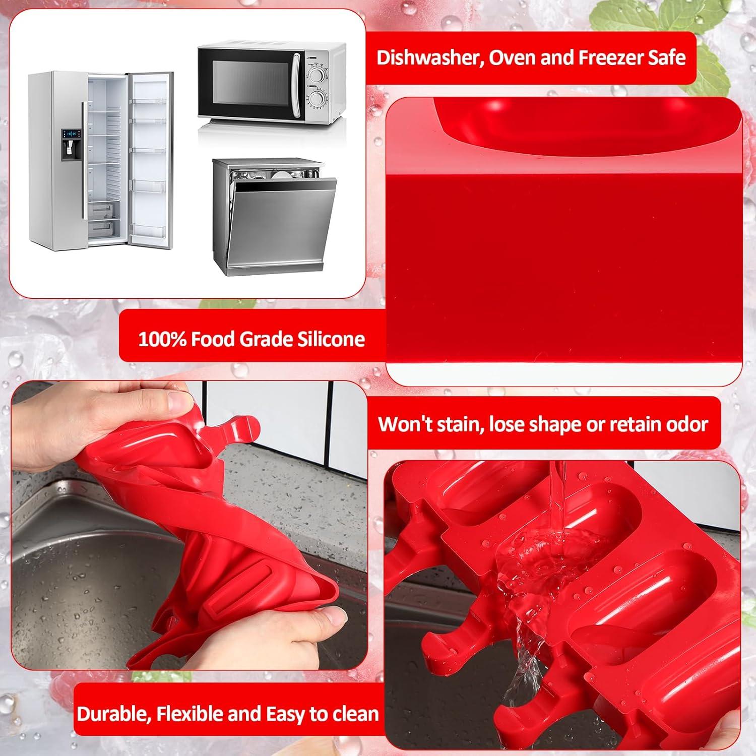 Molde de Helado de Silicona Outus 4 Piezas Rojo