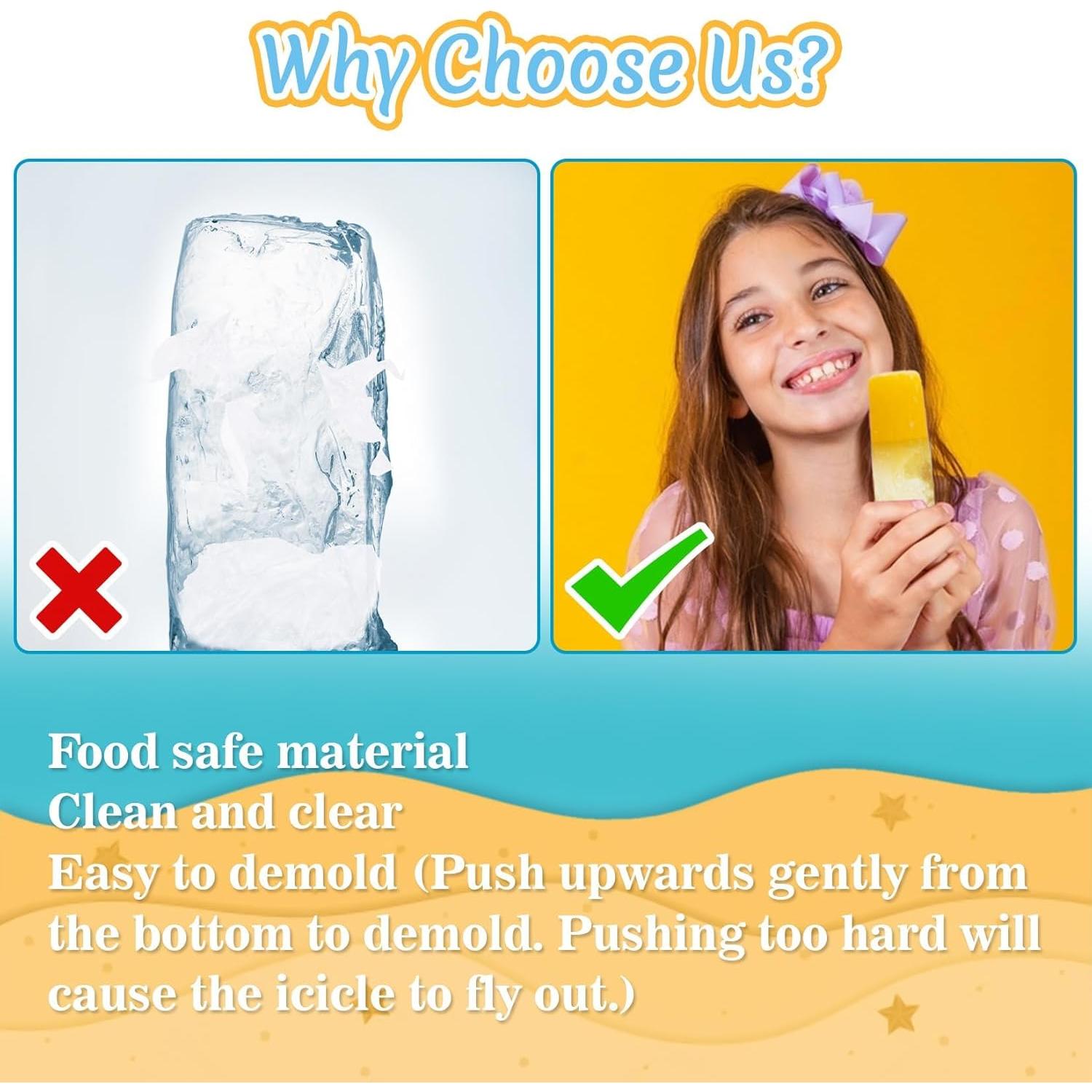 100 Bolsas de Plástico para Helados MAQIHAN 30x10 cm