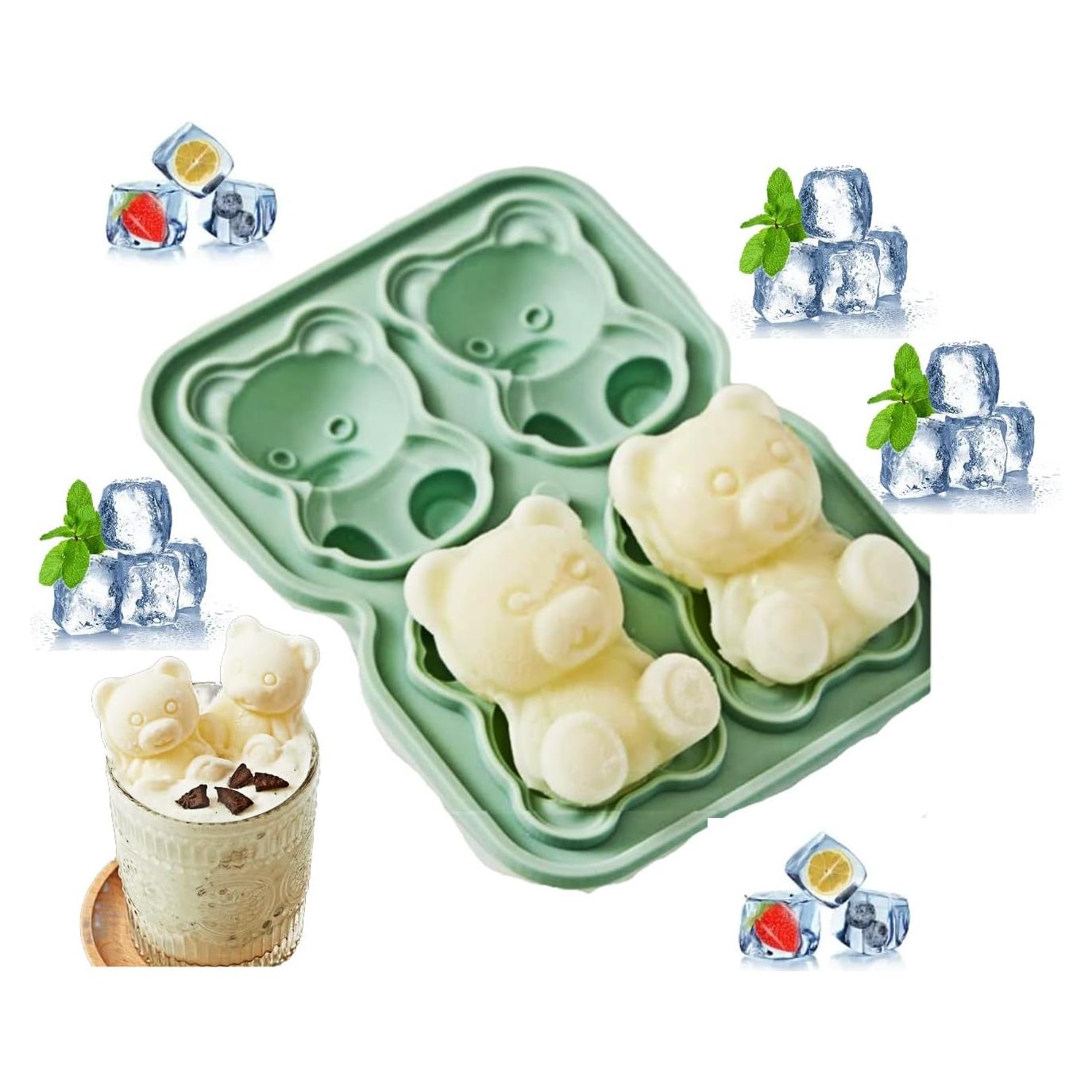 Molde de Oso 3D UIVXXUD de Silicona Verde para Helados