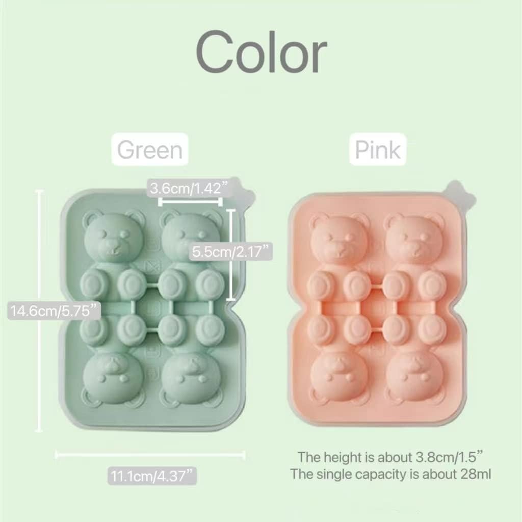 Molde de Oso 3D UIVXXUD de Silicona Verde para Helados