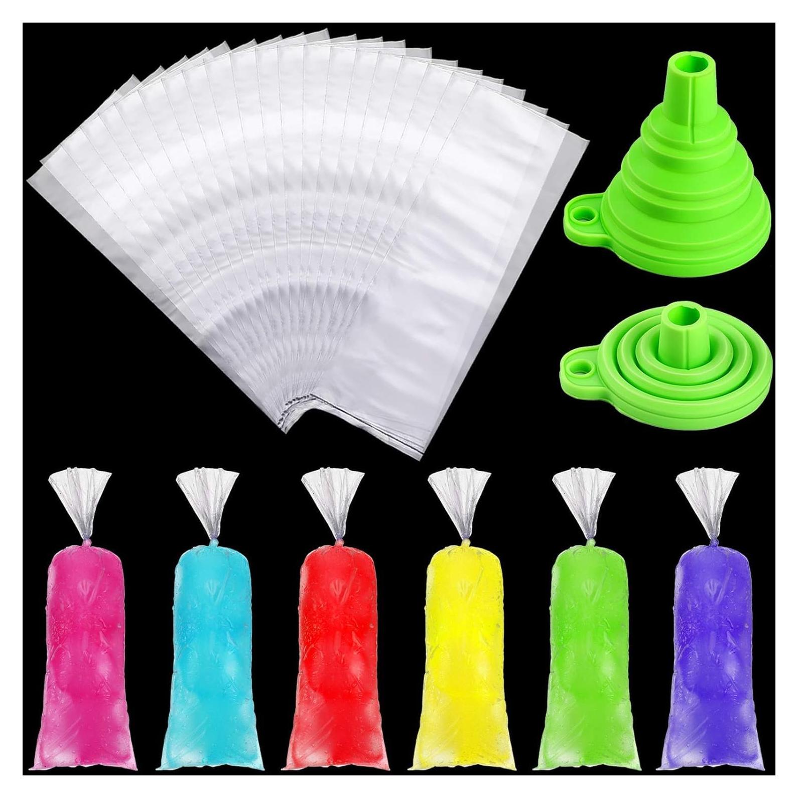 Boao 240 Bolsas de Helado Desechables 7x30cm con Embudo