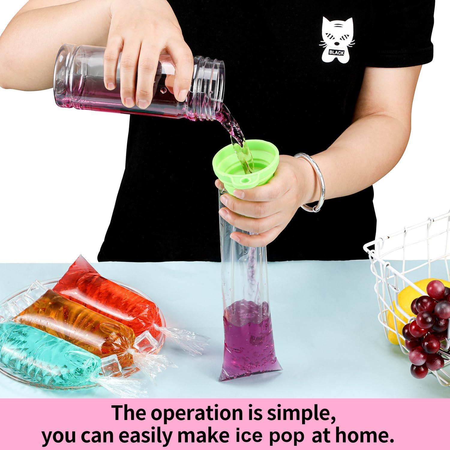 Boao 240 Bolsas de Helado Desechables 7x30cm con Embudo