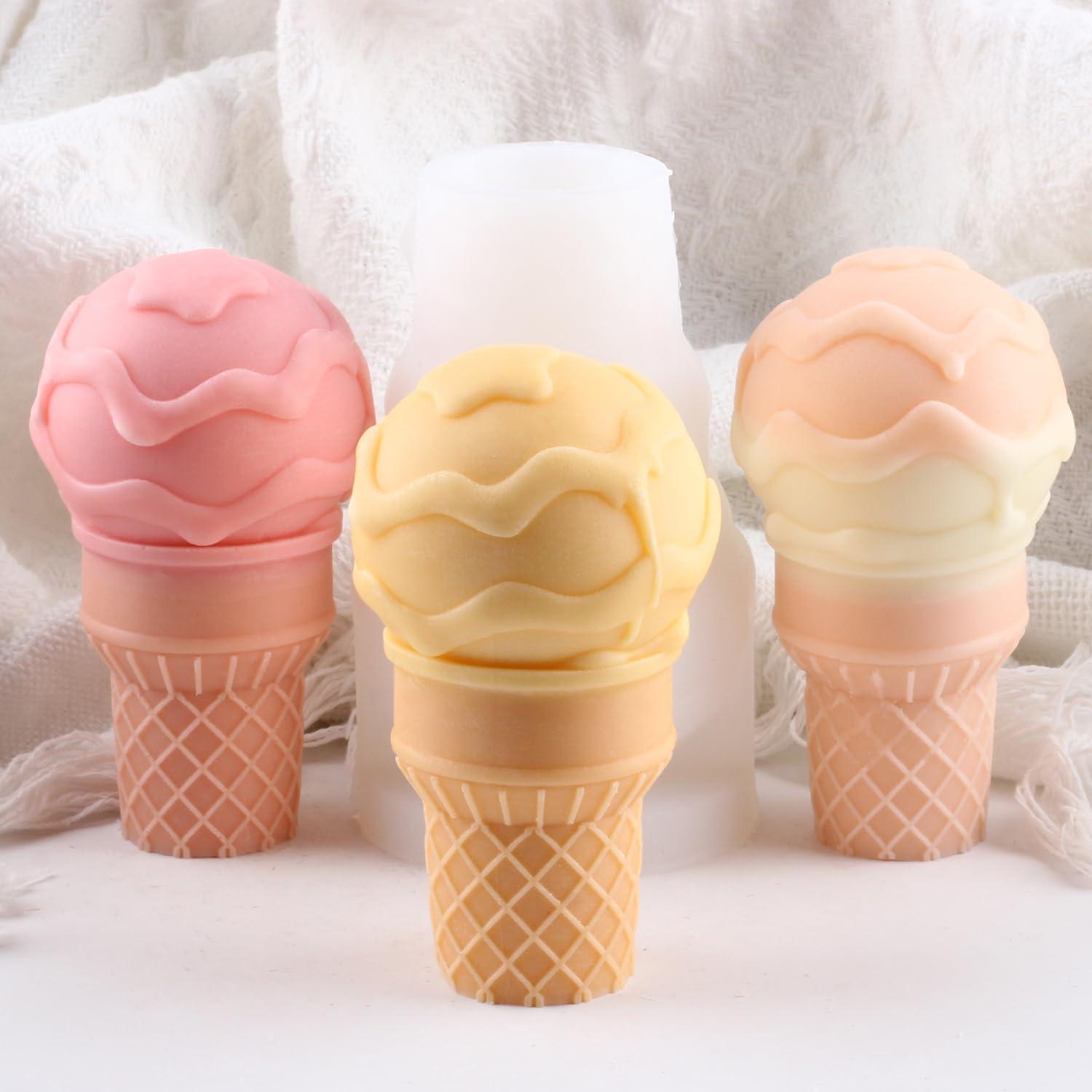 Molde de Vela Cono de Helado Silicona XIAOSHUI 9x7cm