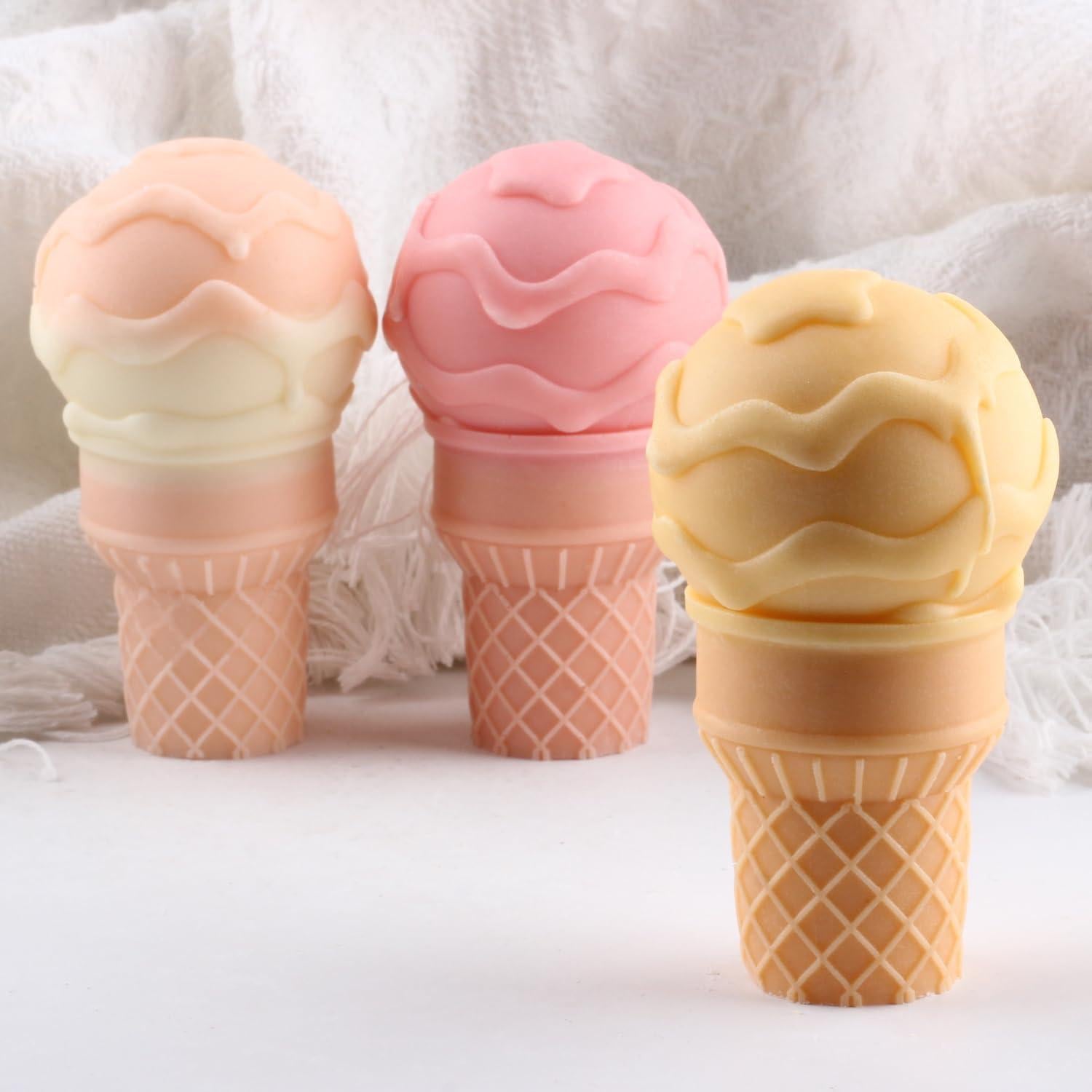 Molde de Vela Cono de Helado Silicona XIAOSHUI 9x7cm