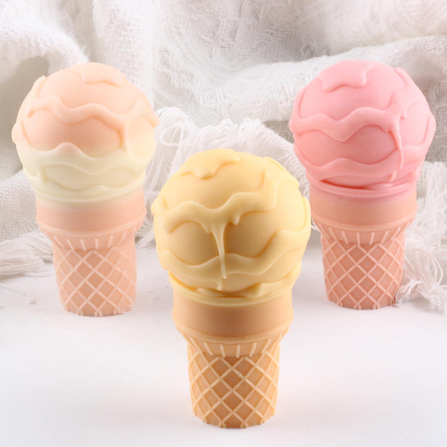 Molde de Vela Cono de Helado Silicona XIAOSHUI 9x7cm