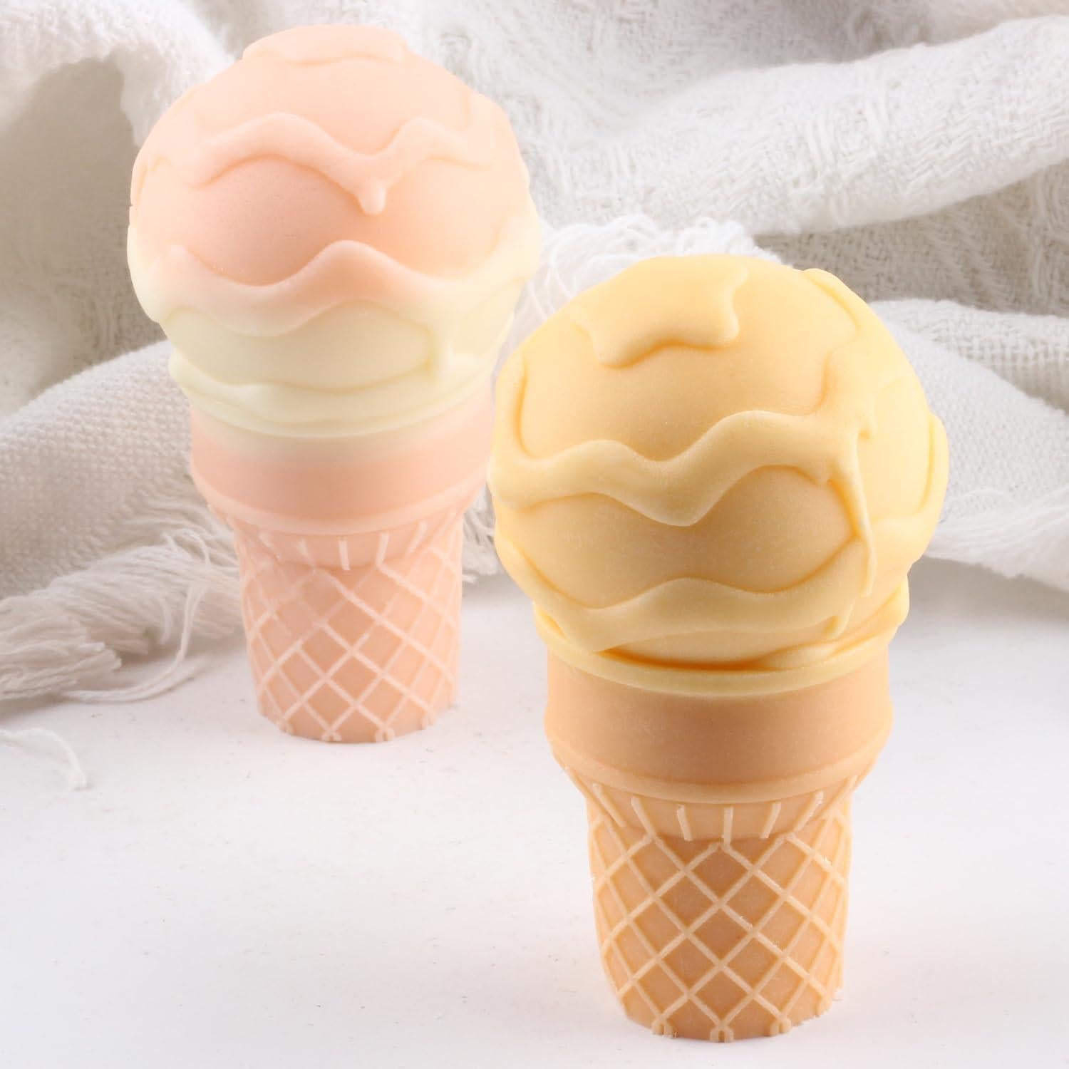 Molde de Vela Cono de Helado Silicona XIAOSHUI 9x7cm