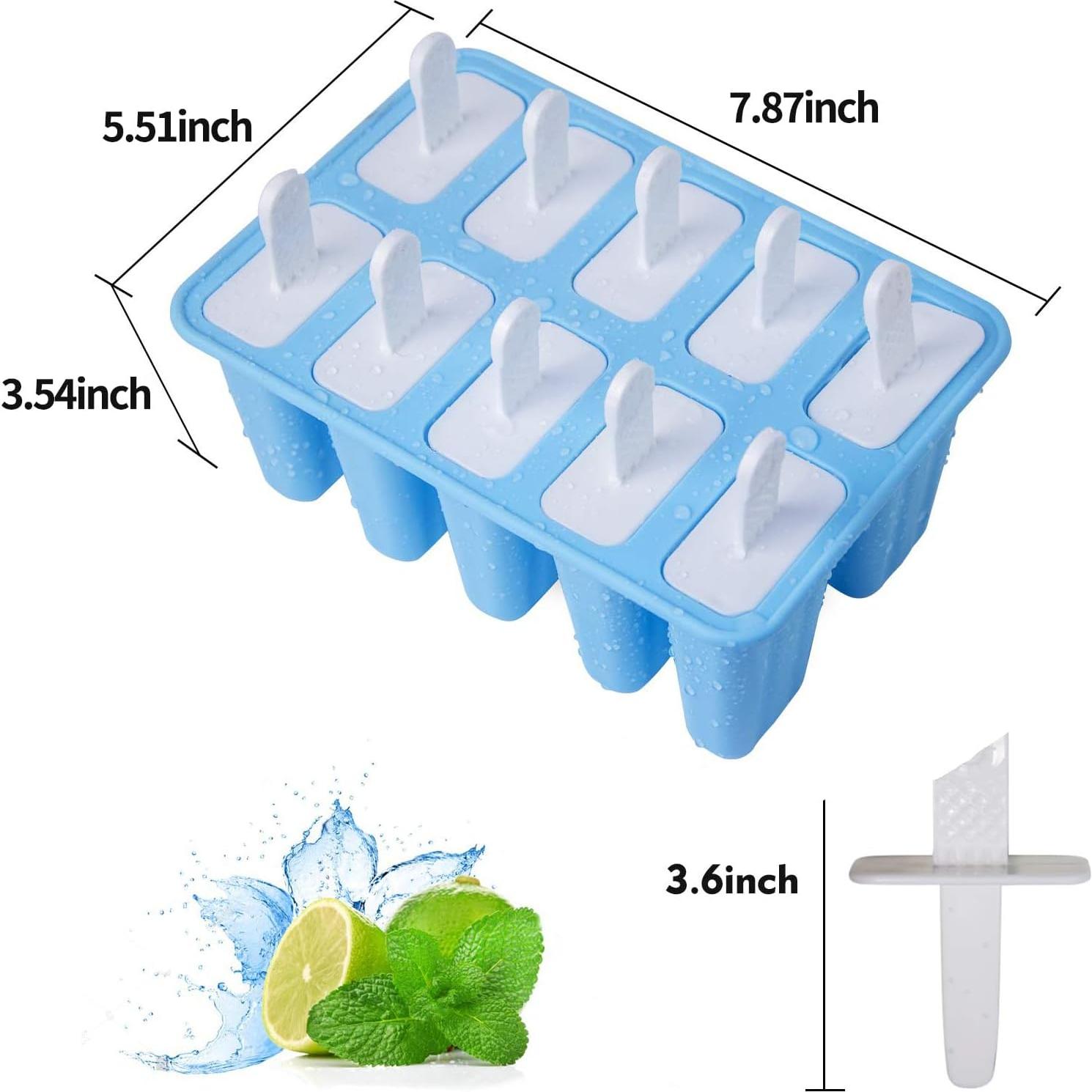 Moldes de Paletas de Silicona Lerryone 10 Piezas Azul