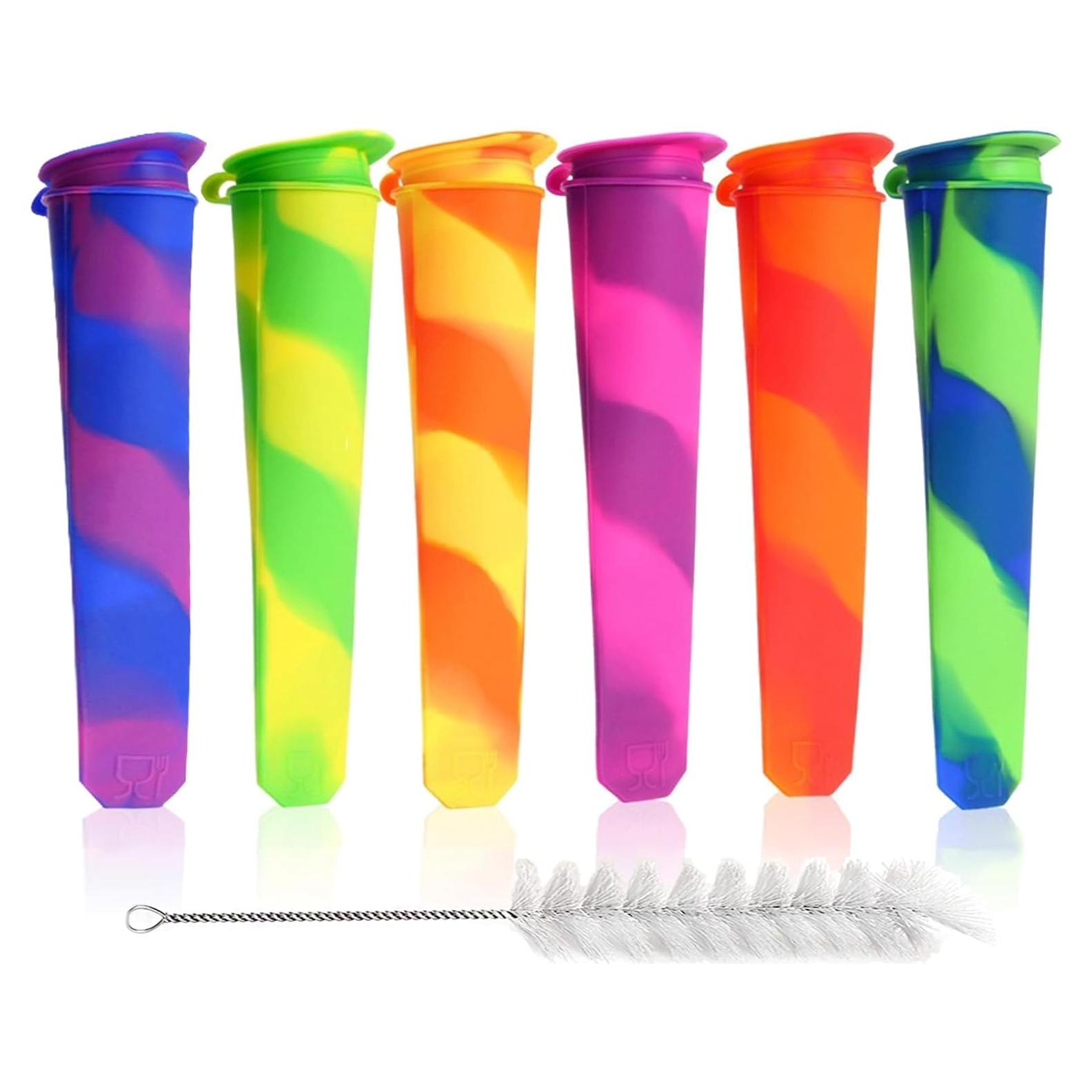 Moldes de Paletas de Hielo Silicona Wpunwen 6 Pcs Multicolor
