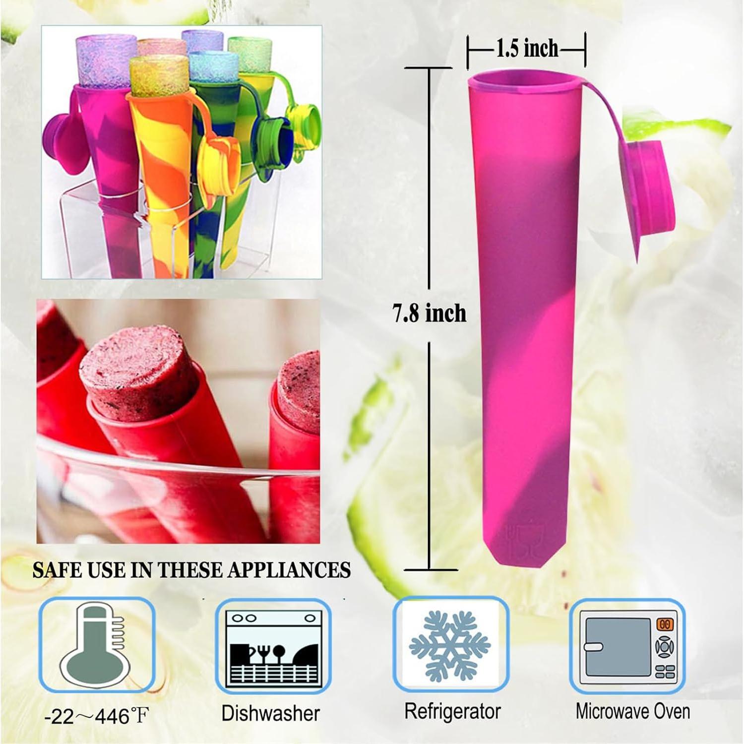 Moldes de Paletas de Hielo Silicona Wpunwen 6 Pcs Multicolor