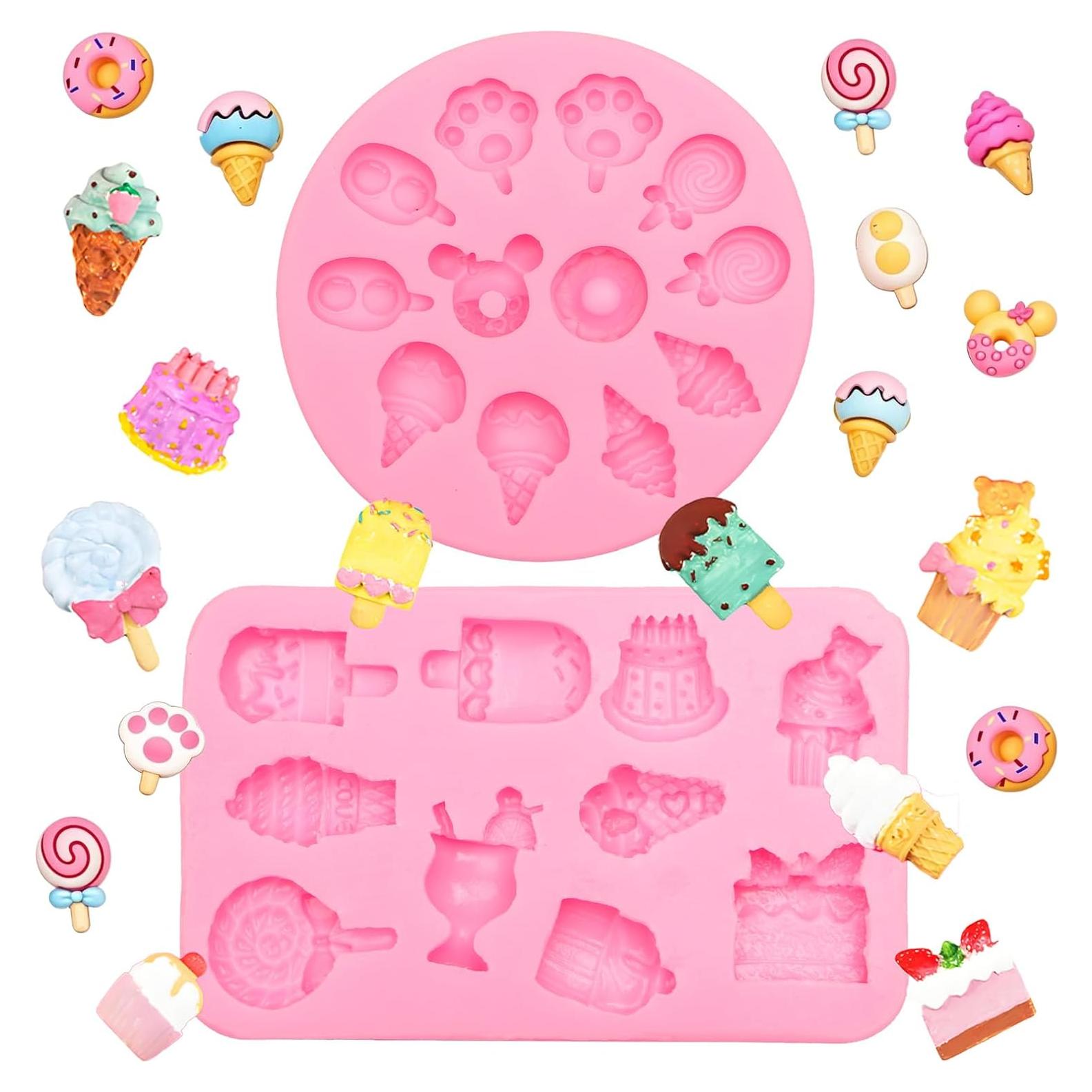 Juego de Moldes de Silicona Rosa Octhallow 2 Piezas Postres