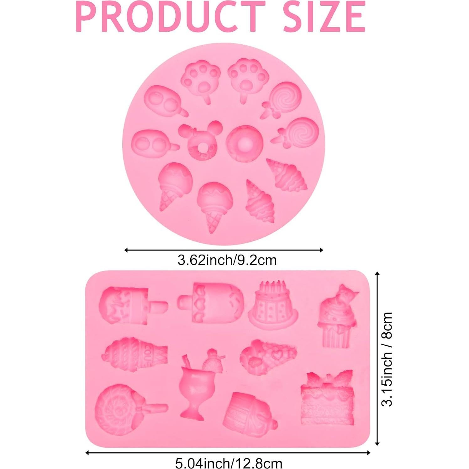 Juego de Moldes de Silicona Rosa Octhallow 2 Piezas Postres