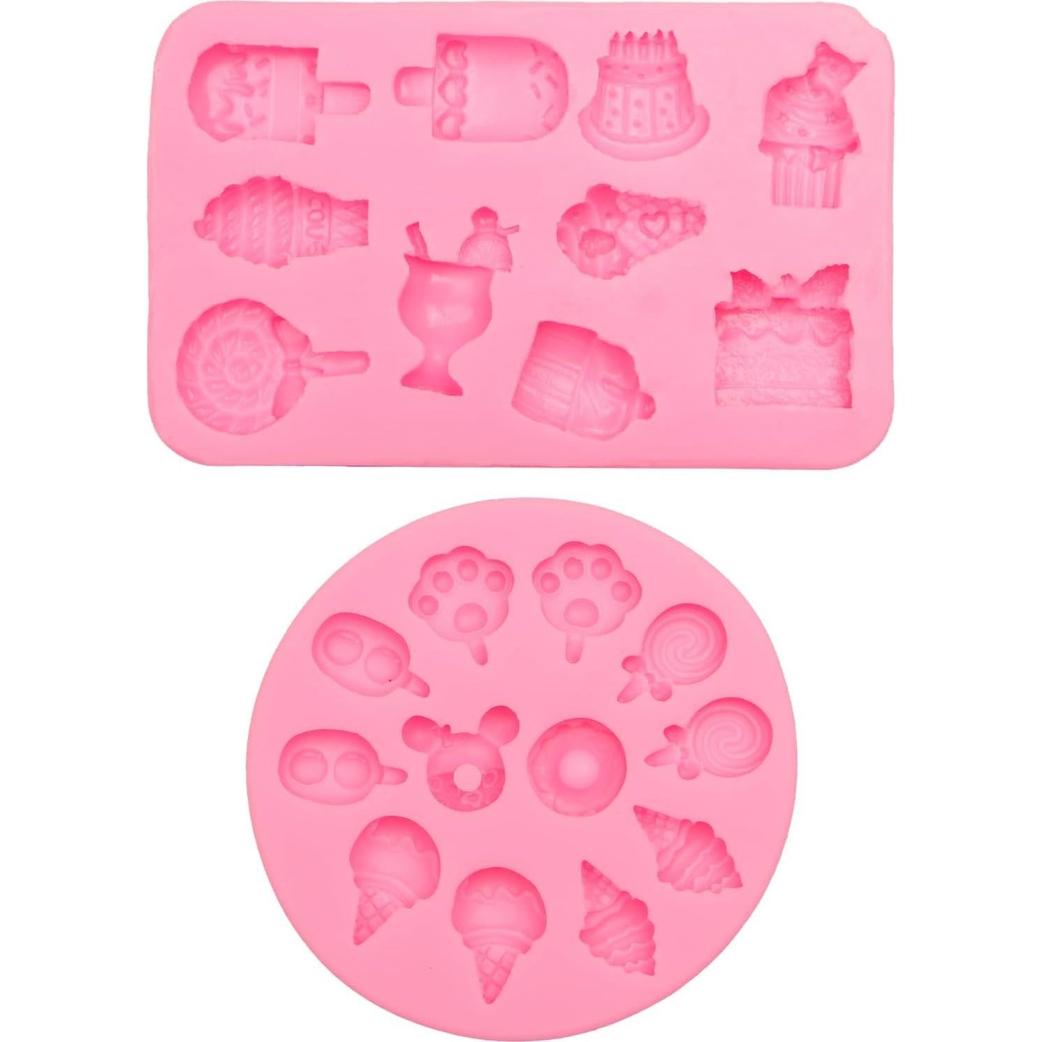 Juego de Moldes de Silicona Rosa Octhallow 2 Piezas Postres