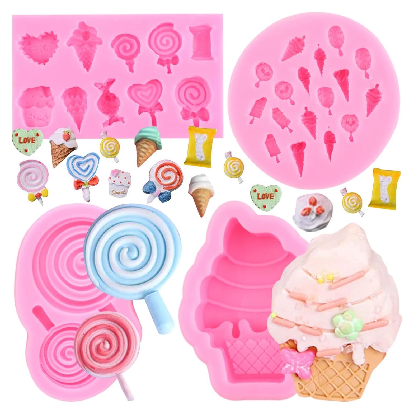 Moldes de Silicona para Helado MIYAHOUSE Set de 4 Piezas